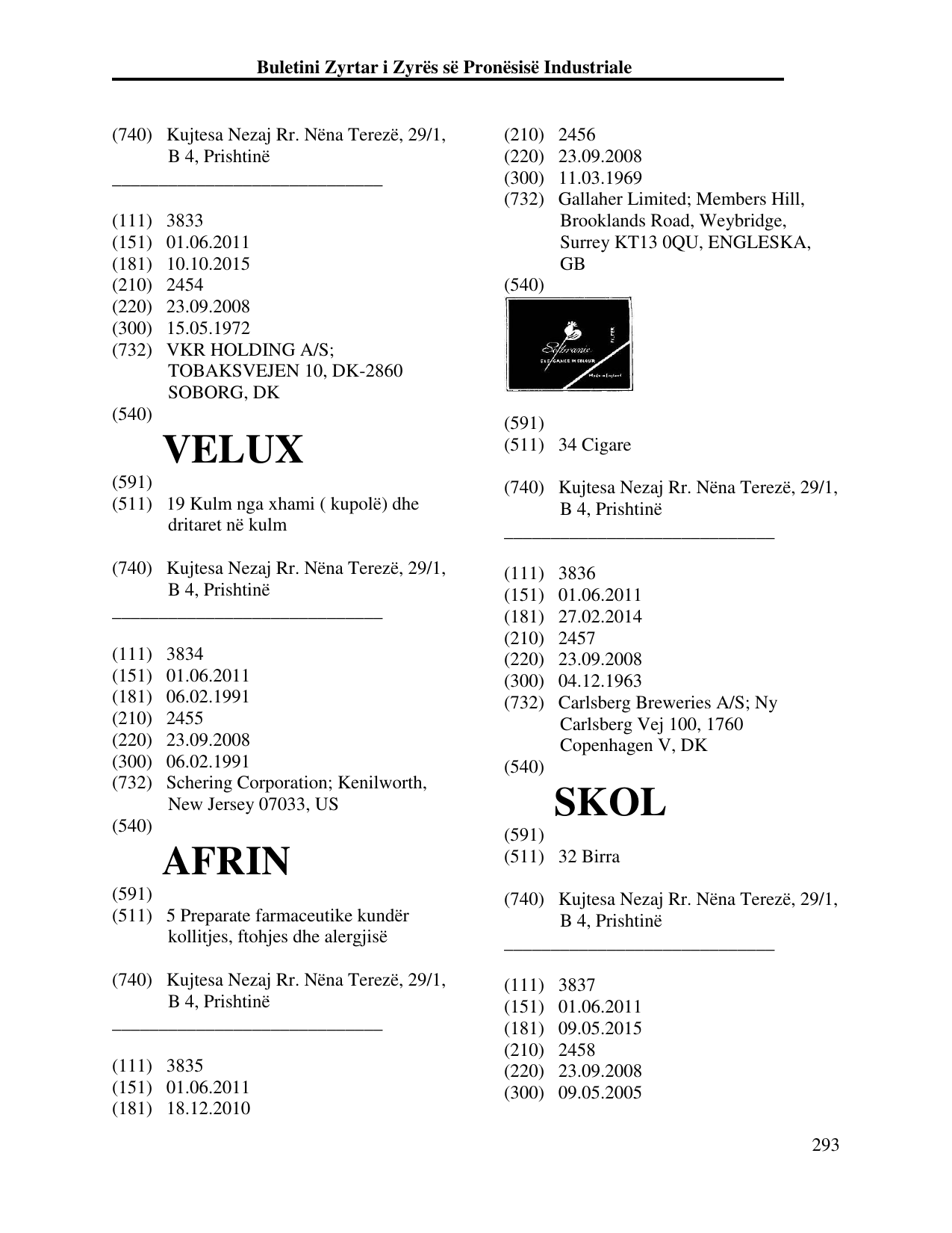 Faqja 293 e buletinit