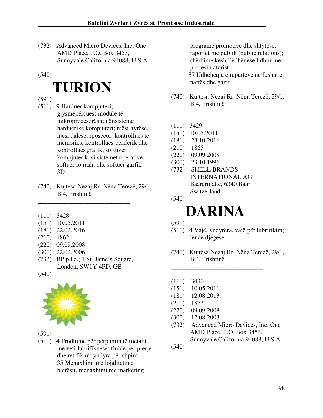 Faqja 98 e buletinit