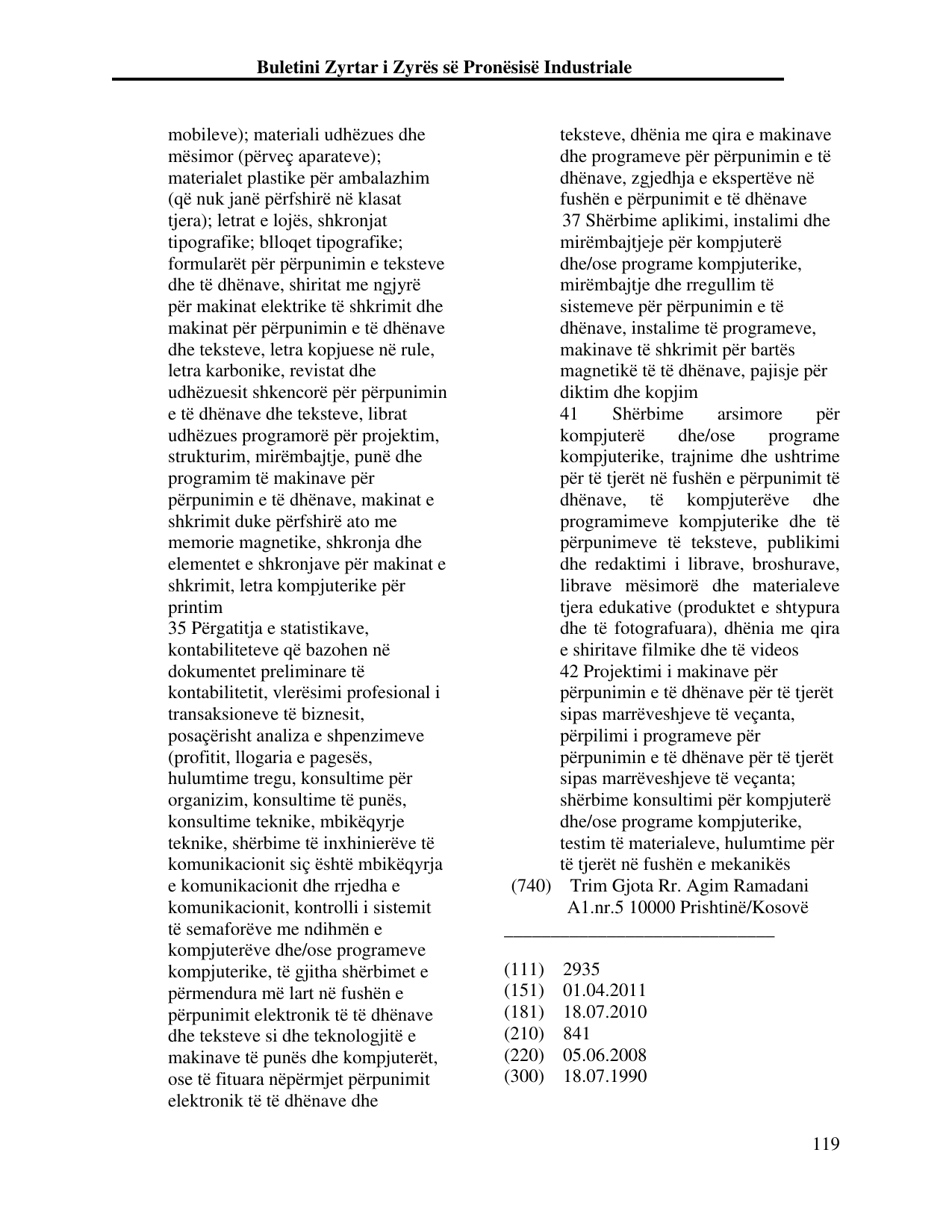 Faqja 119 e buletinit