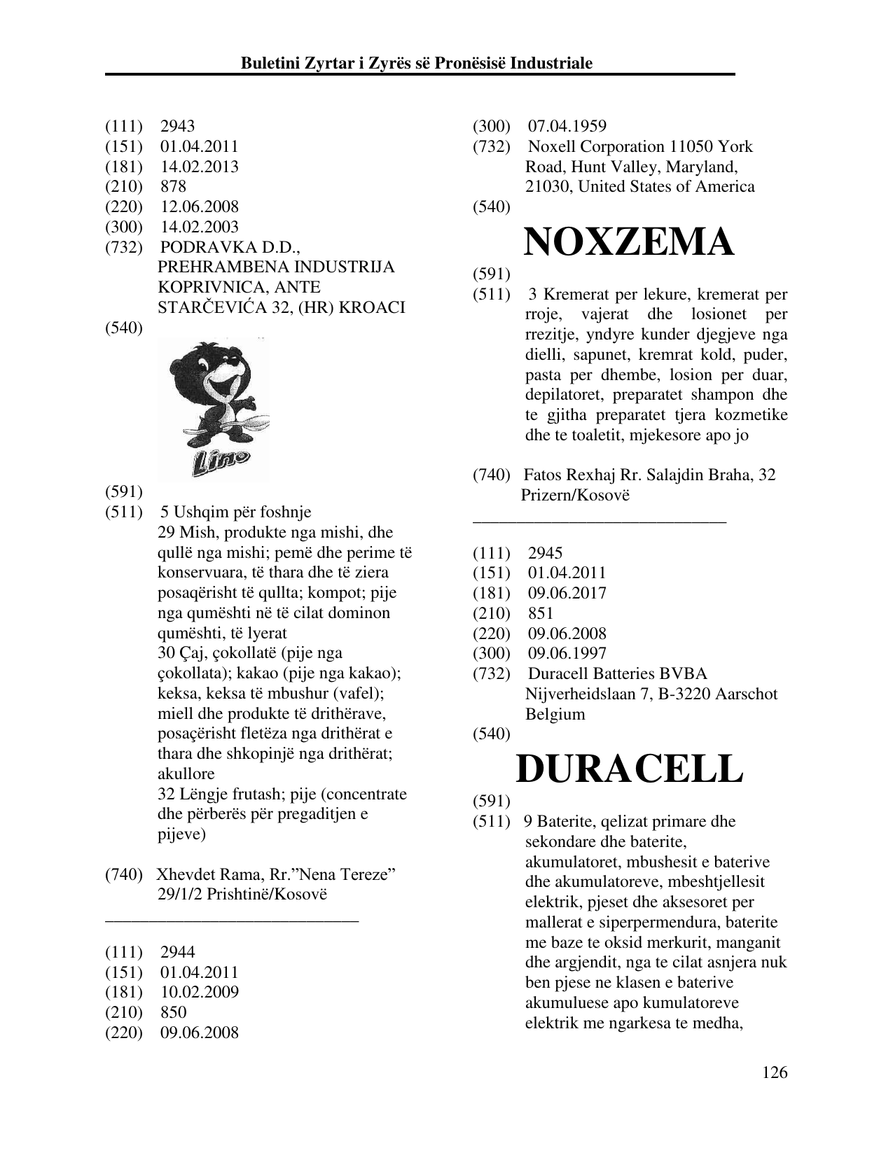 Faqja 126 e buletinit