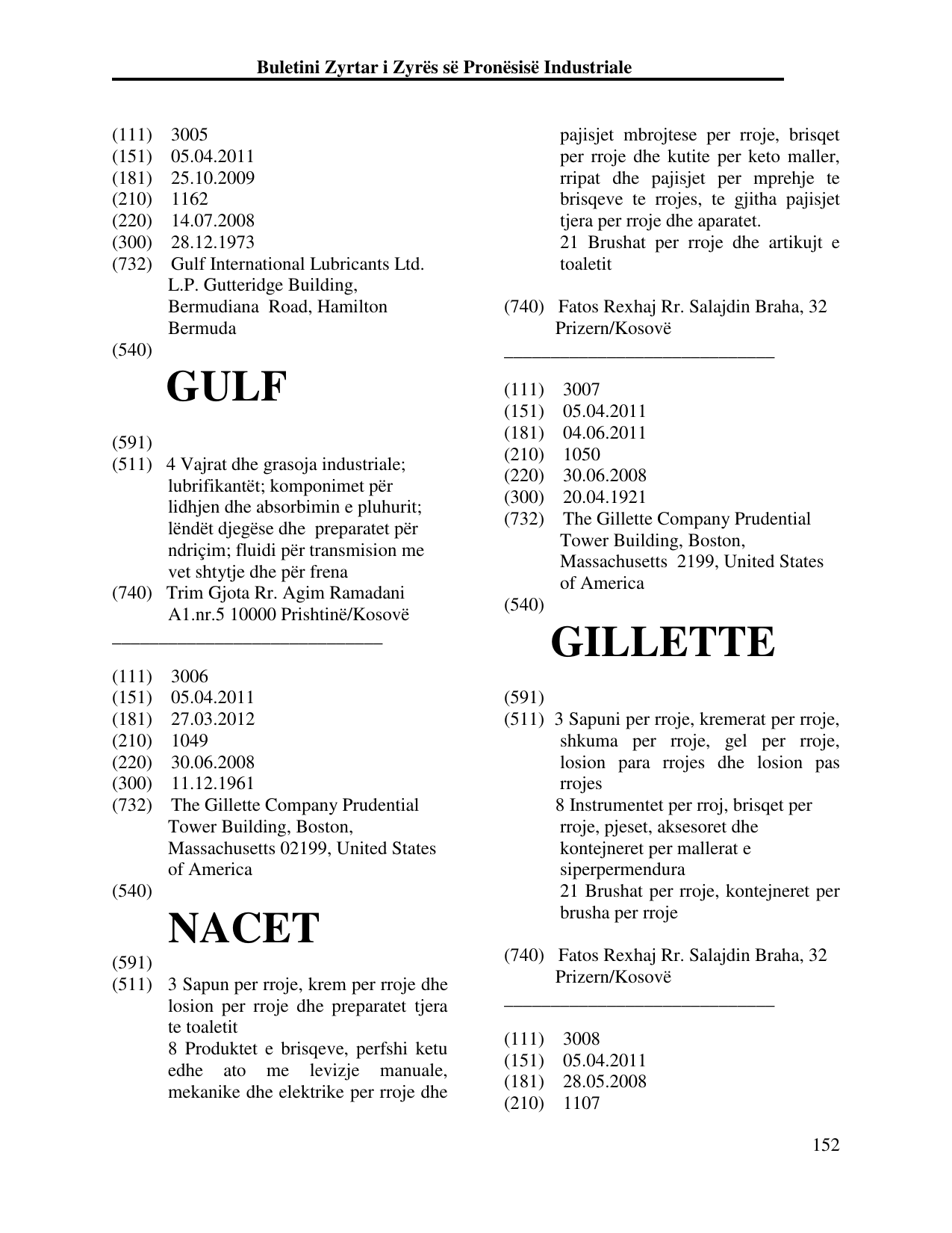 Faqja 152 e buletinit