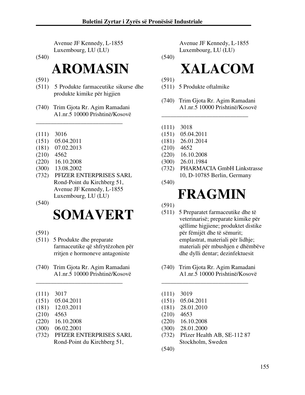 Faqja 155 e buletinit