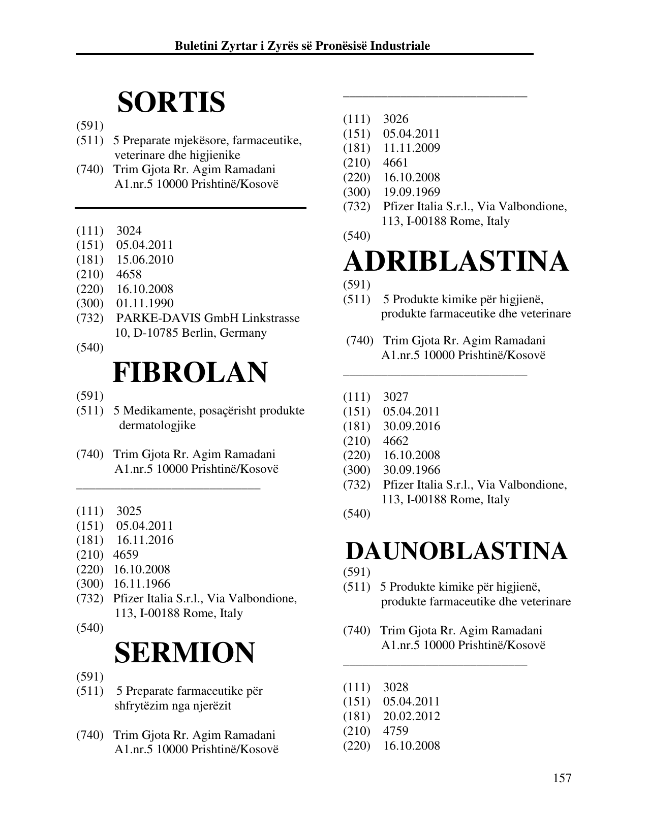 Faqja 157 e buletinit