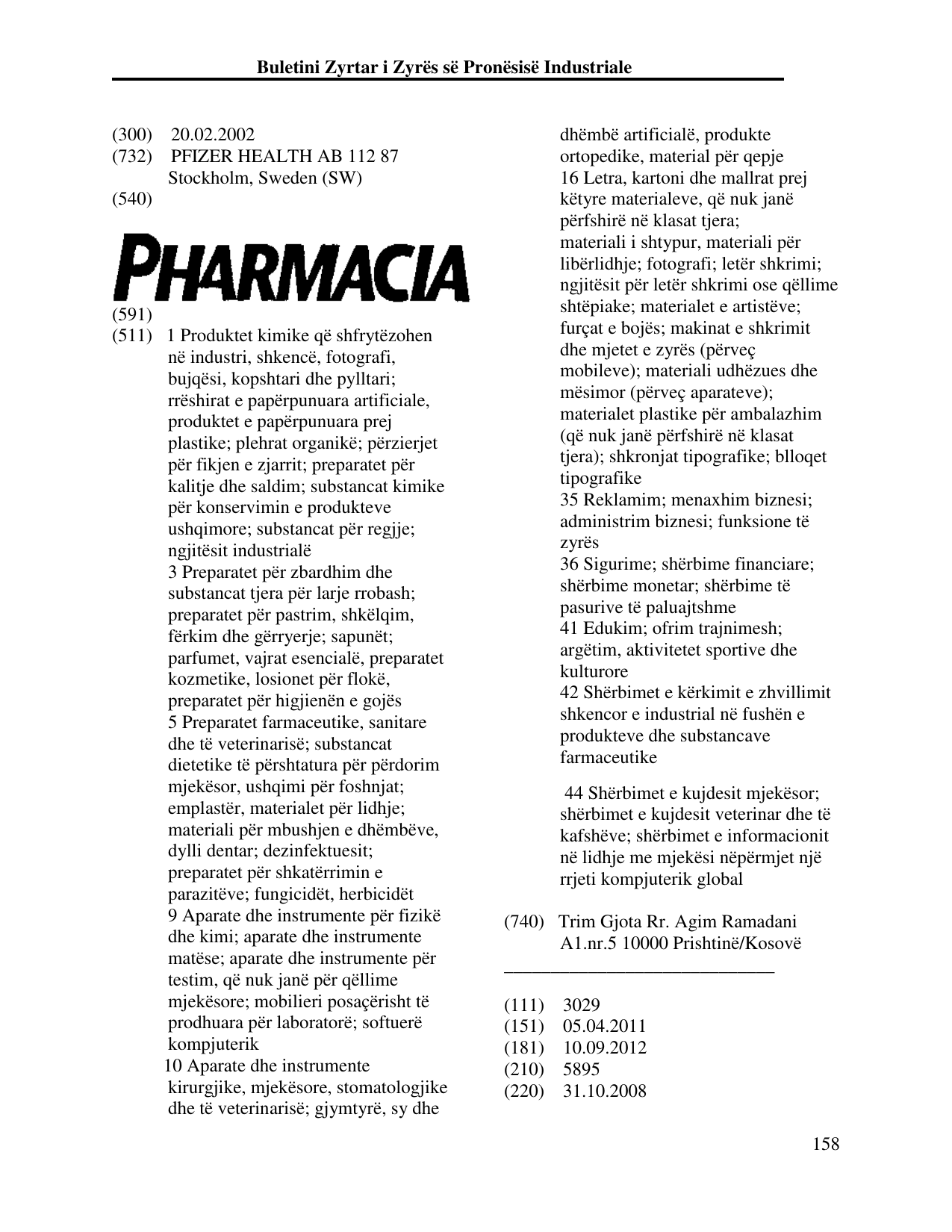Faqja 158 e buletinit