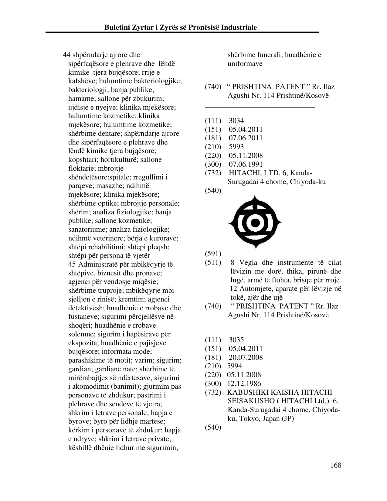 Faqja 168 e buletinit