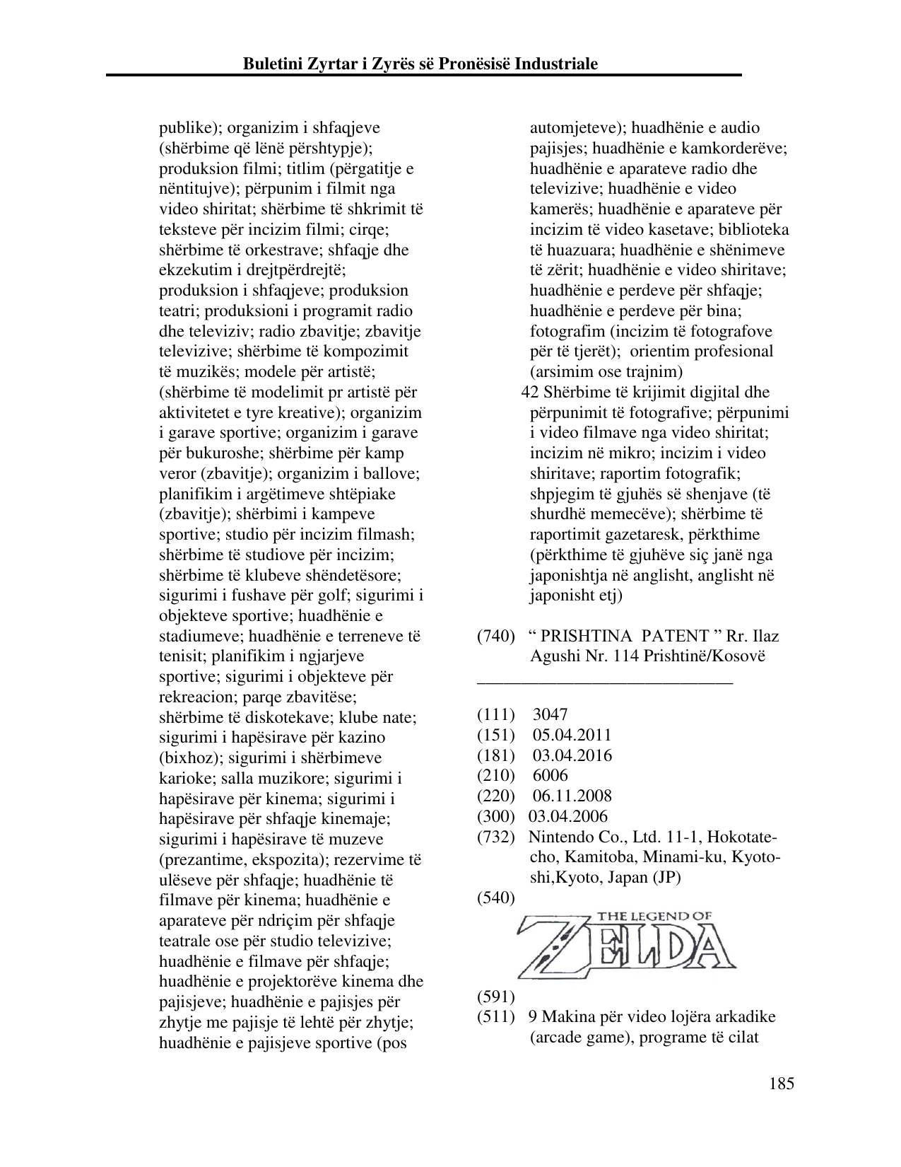 Faqja 185 e buletinit