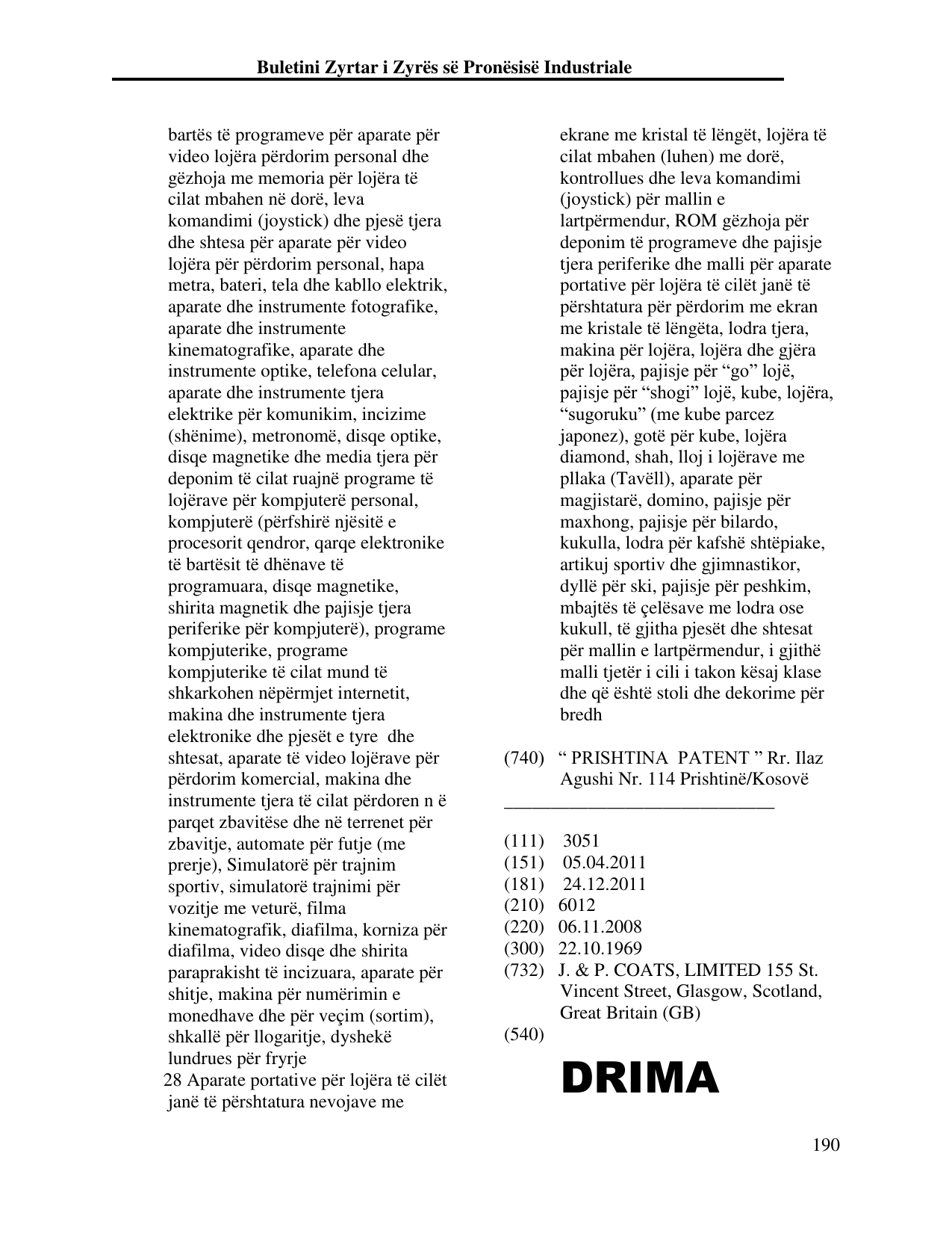 Faqja 190 e buletinit