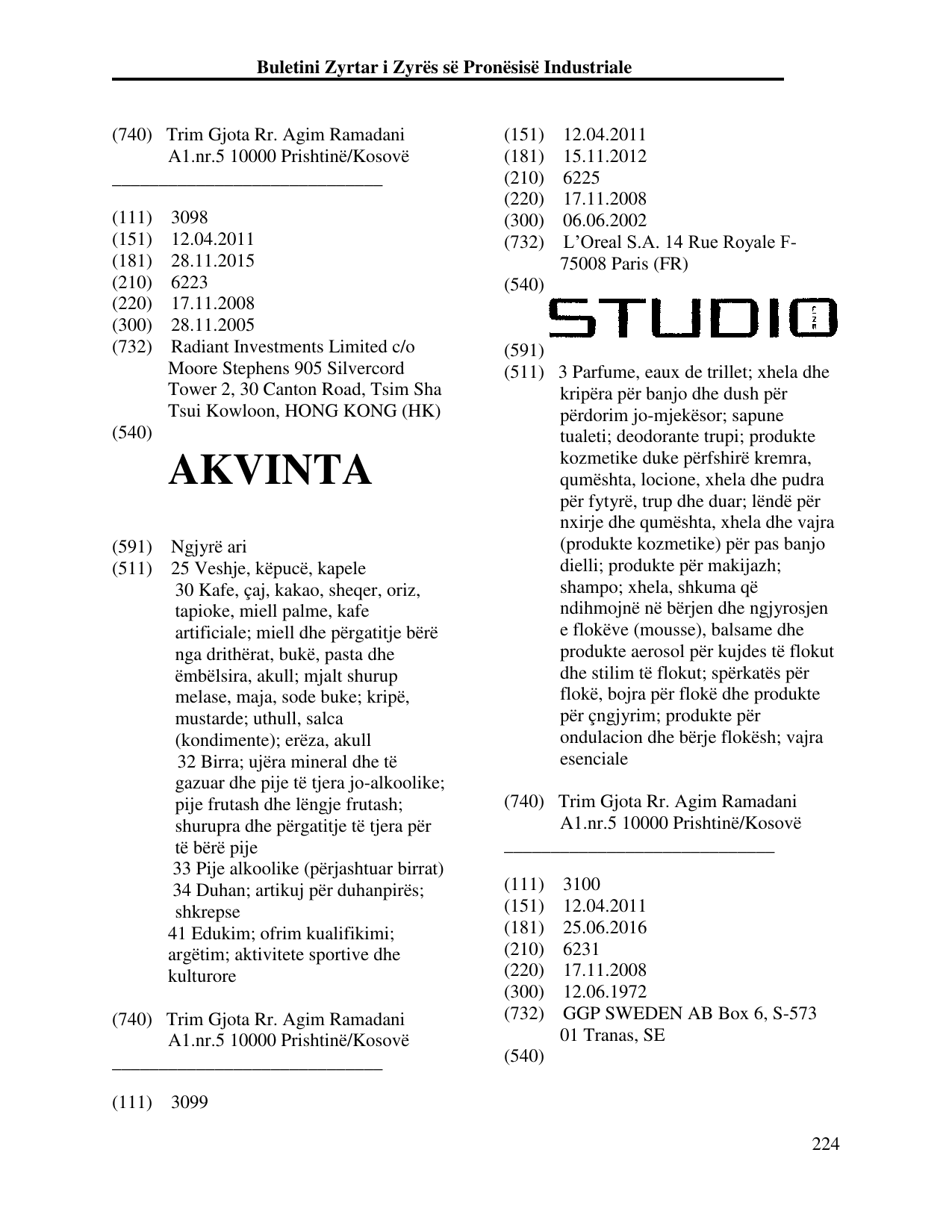 Faqja 224 e buletinit