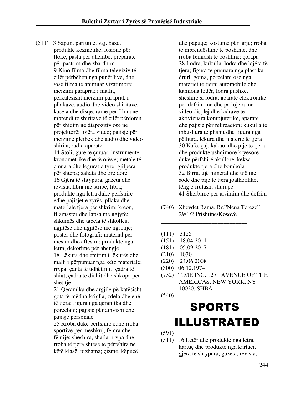Faqja 244 e buletinit