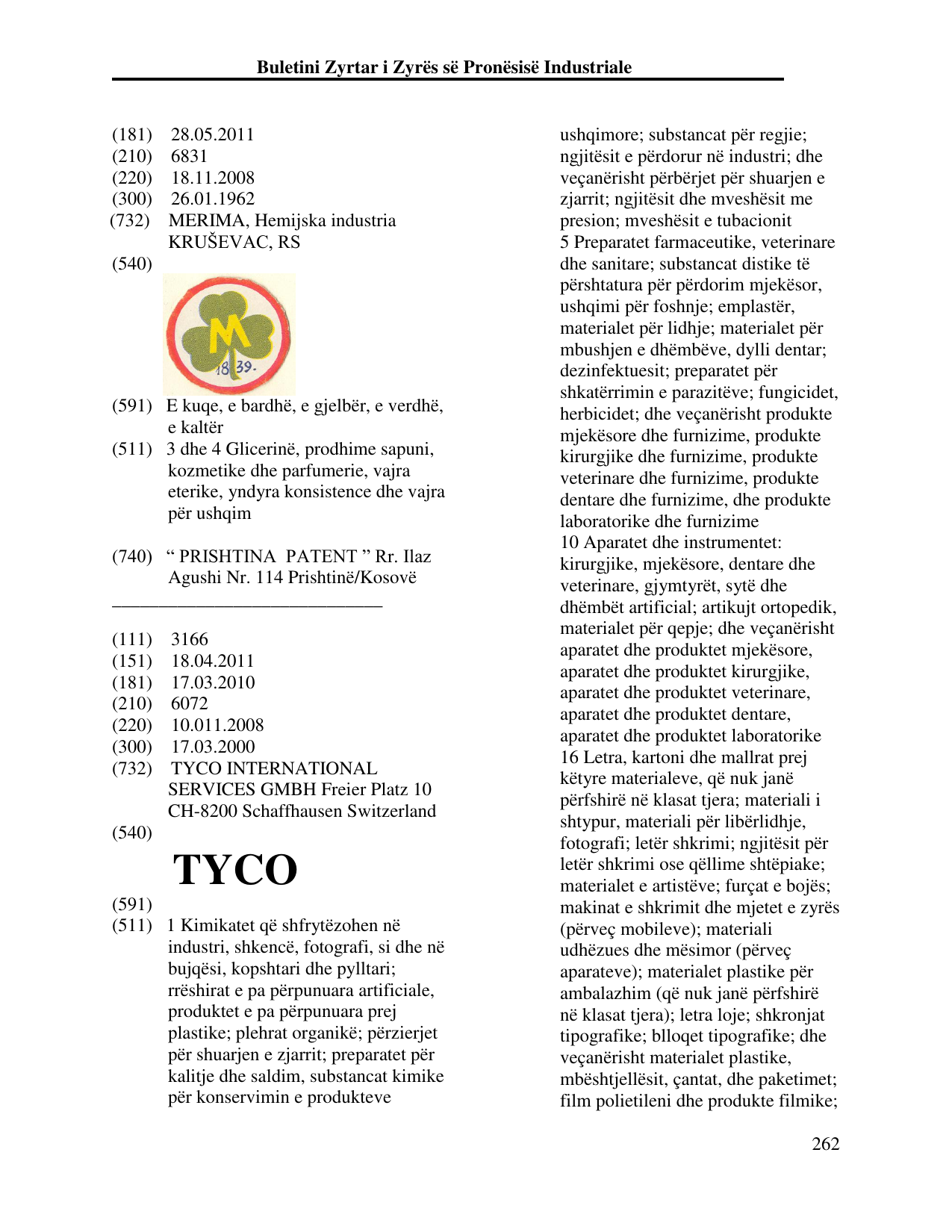 Faqja 262 e buletinit