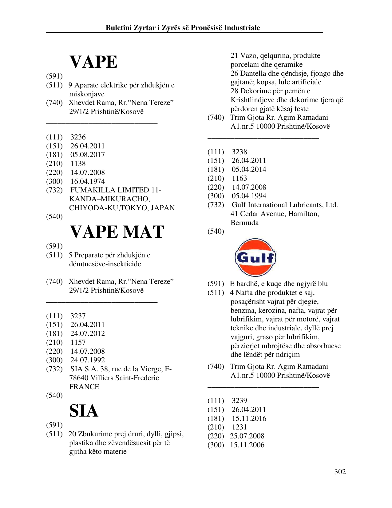Faqja 302 e buletinit
