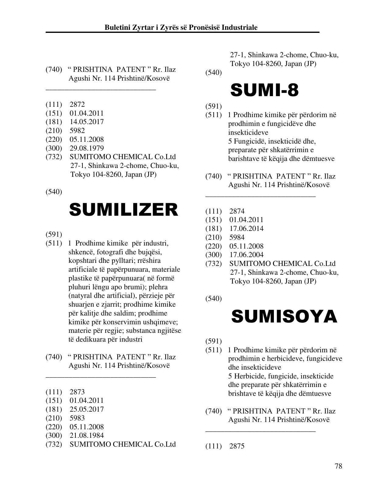 Faqja 78 e buletinit