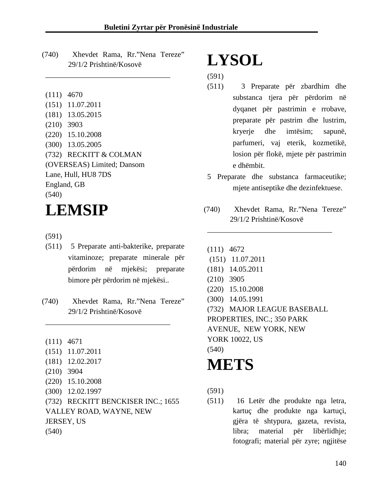 Faqja 140 e buletinit