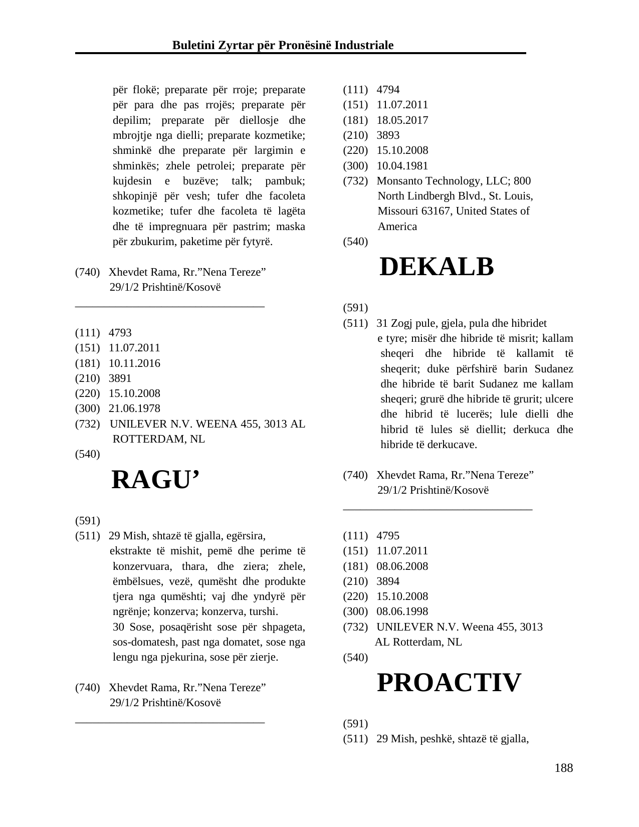 Faqja 188 e buletinit