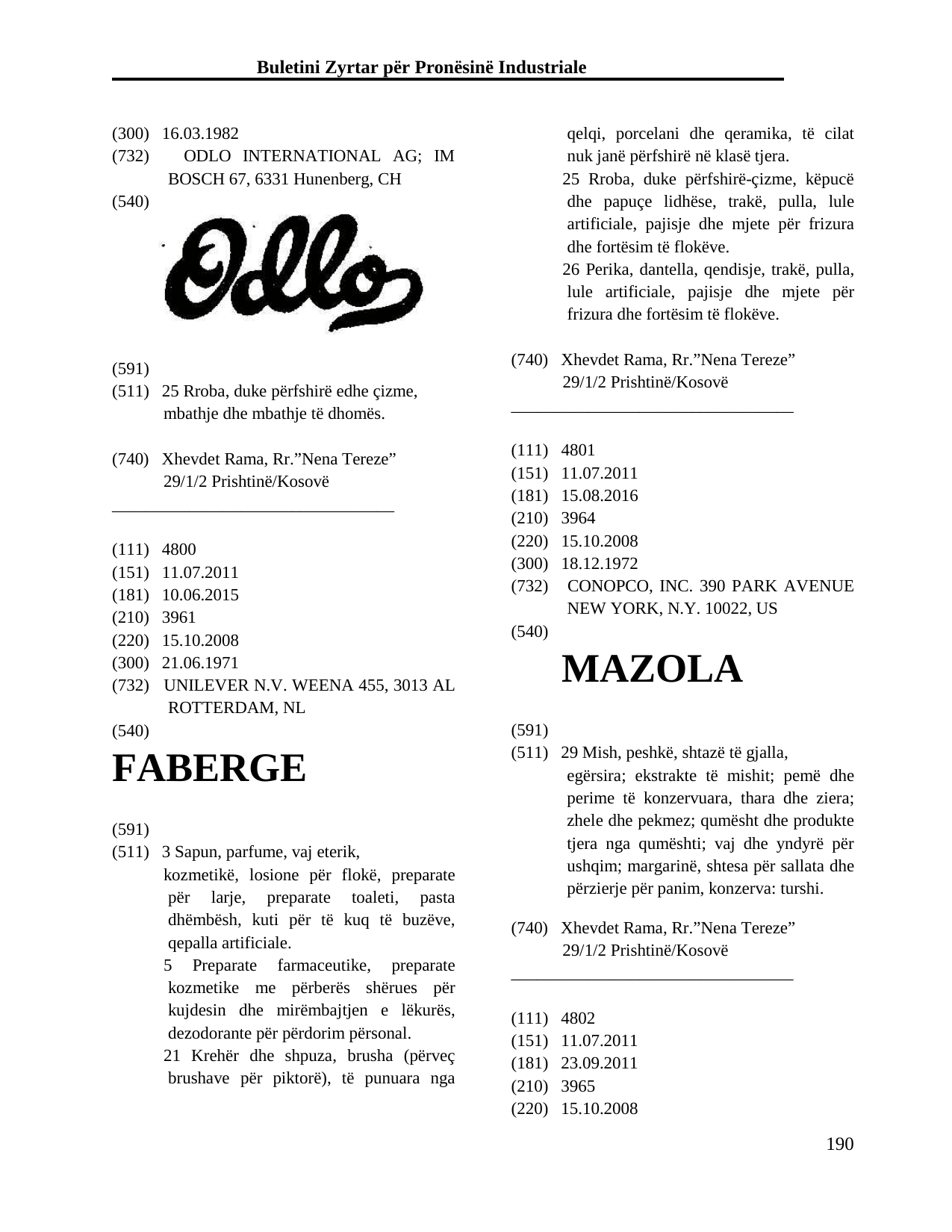 Faqja 190 e buletinit