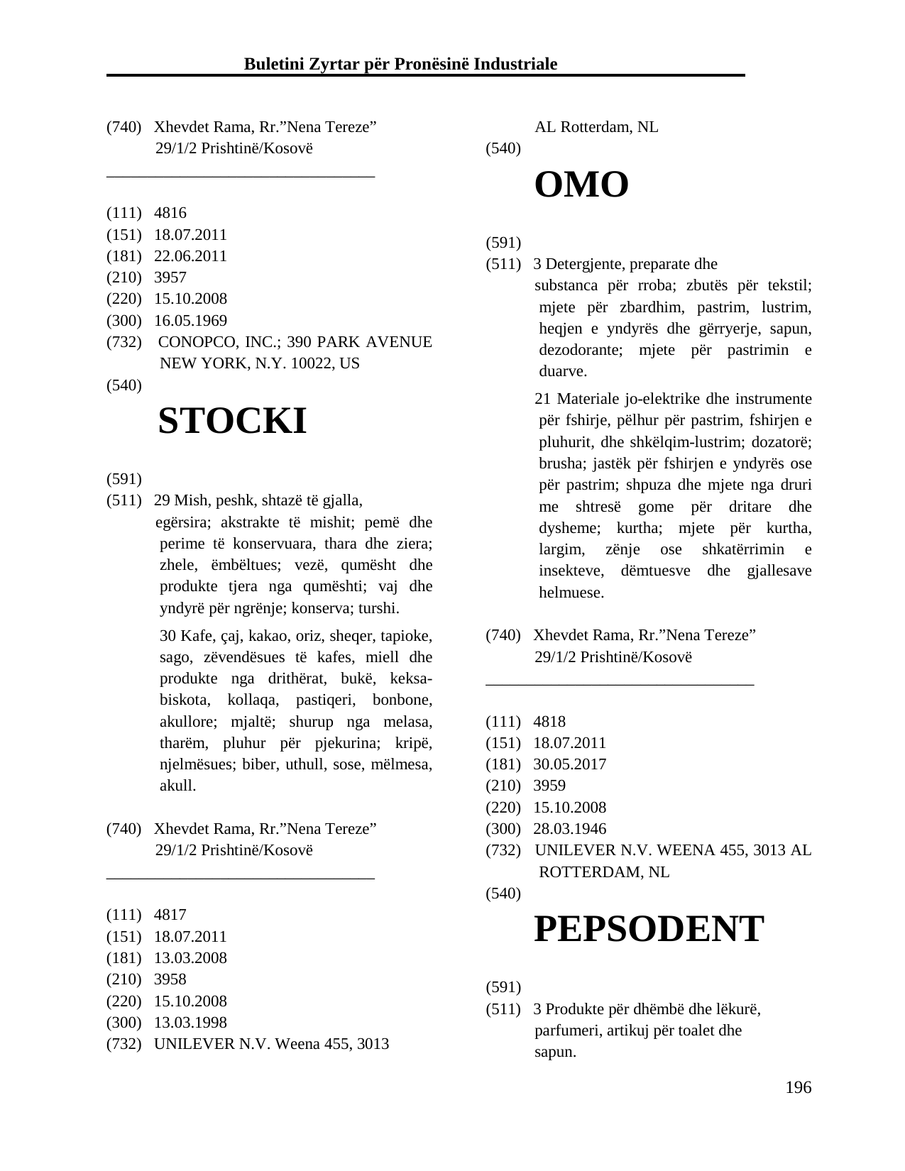 Faqja 196 e buletinit