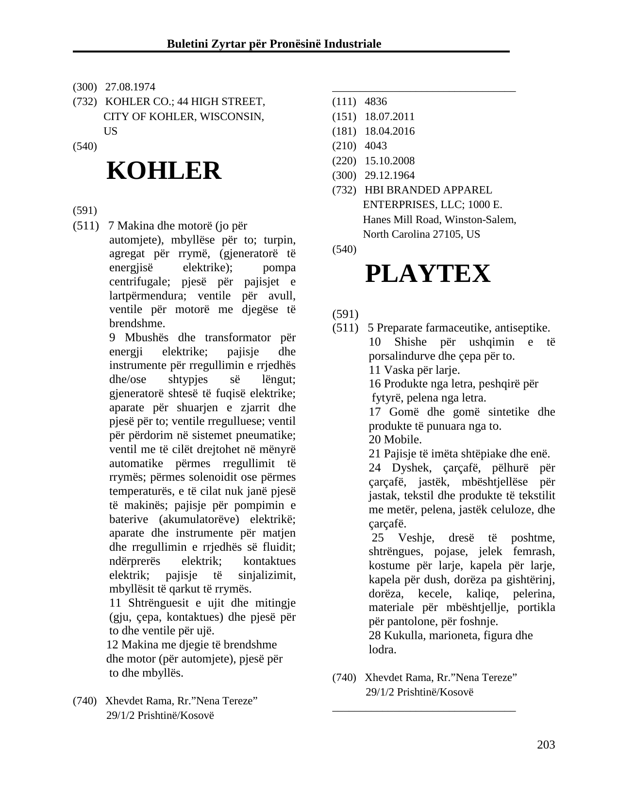 Faqja 203 e buletinit
