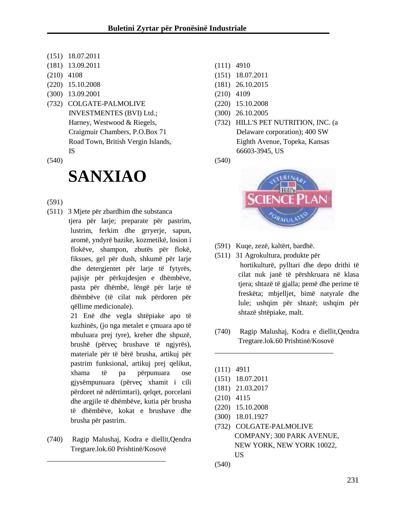Faqja 231 e buletinit