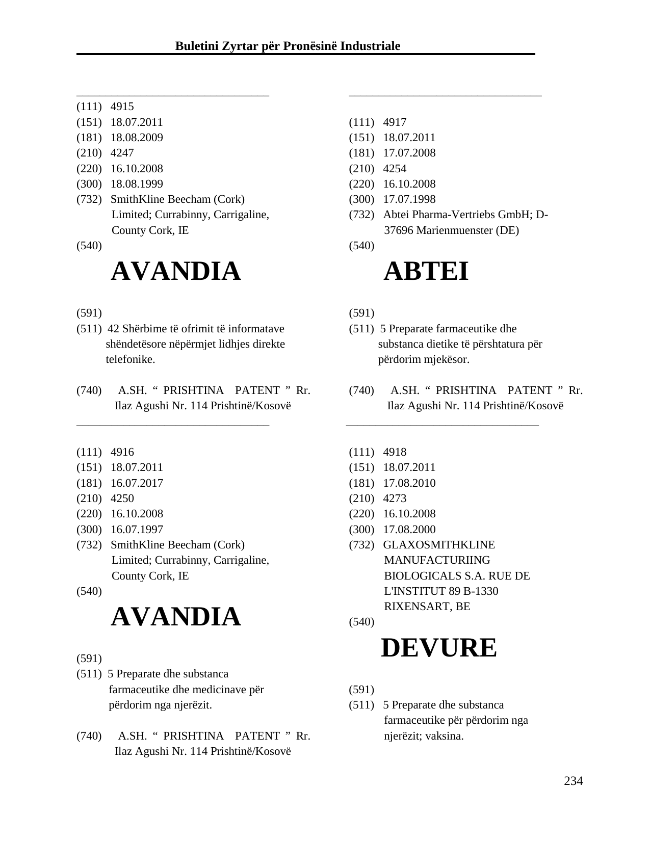 Faqja 234 e buletinit