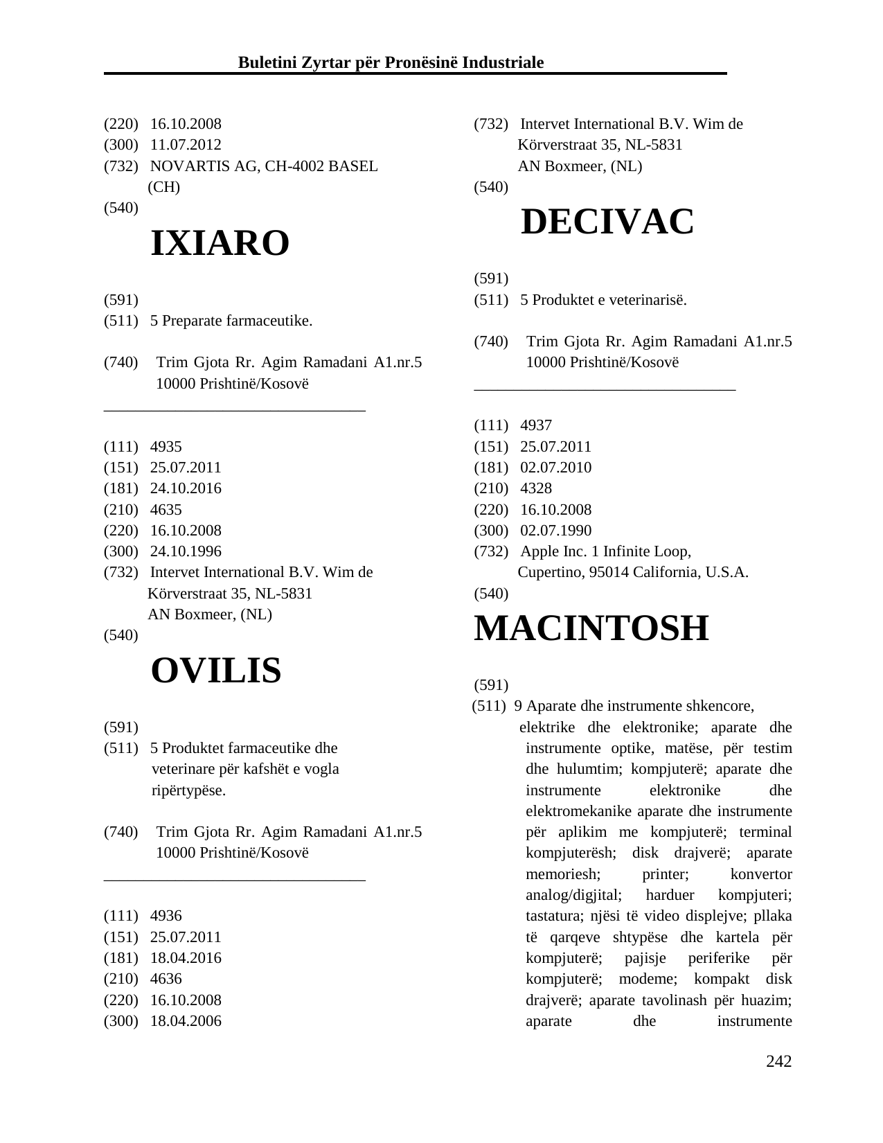 Faqja 242 e buletinit
