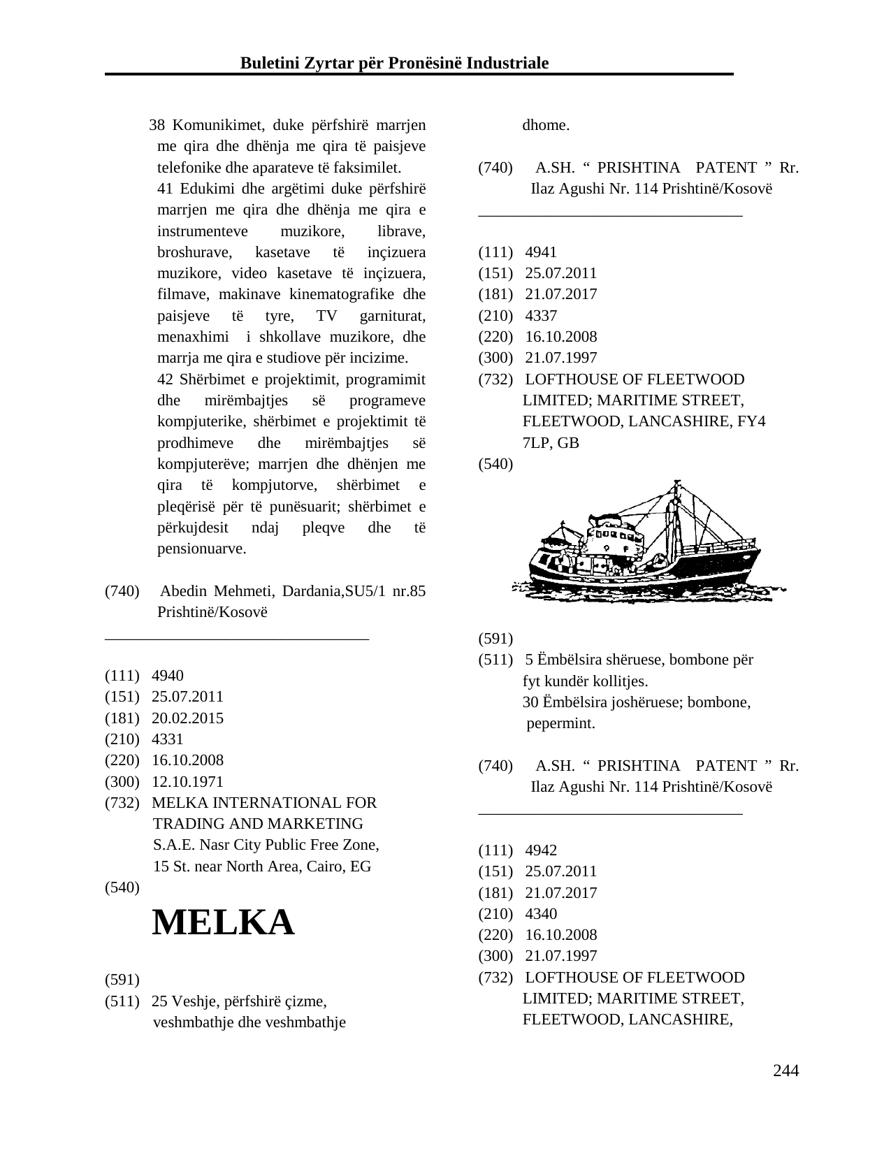 Faqja 244 e buletinit