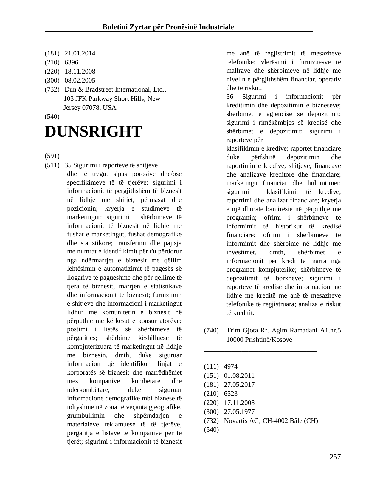 Faqja 257 e buletinit