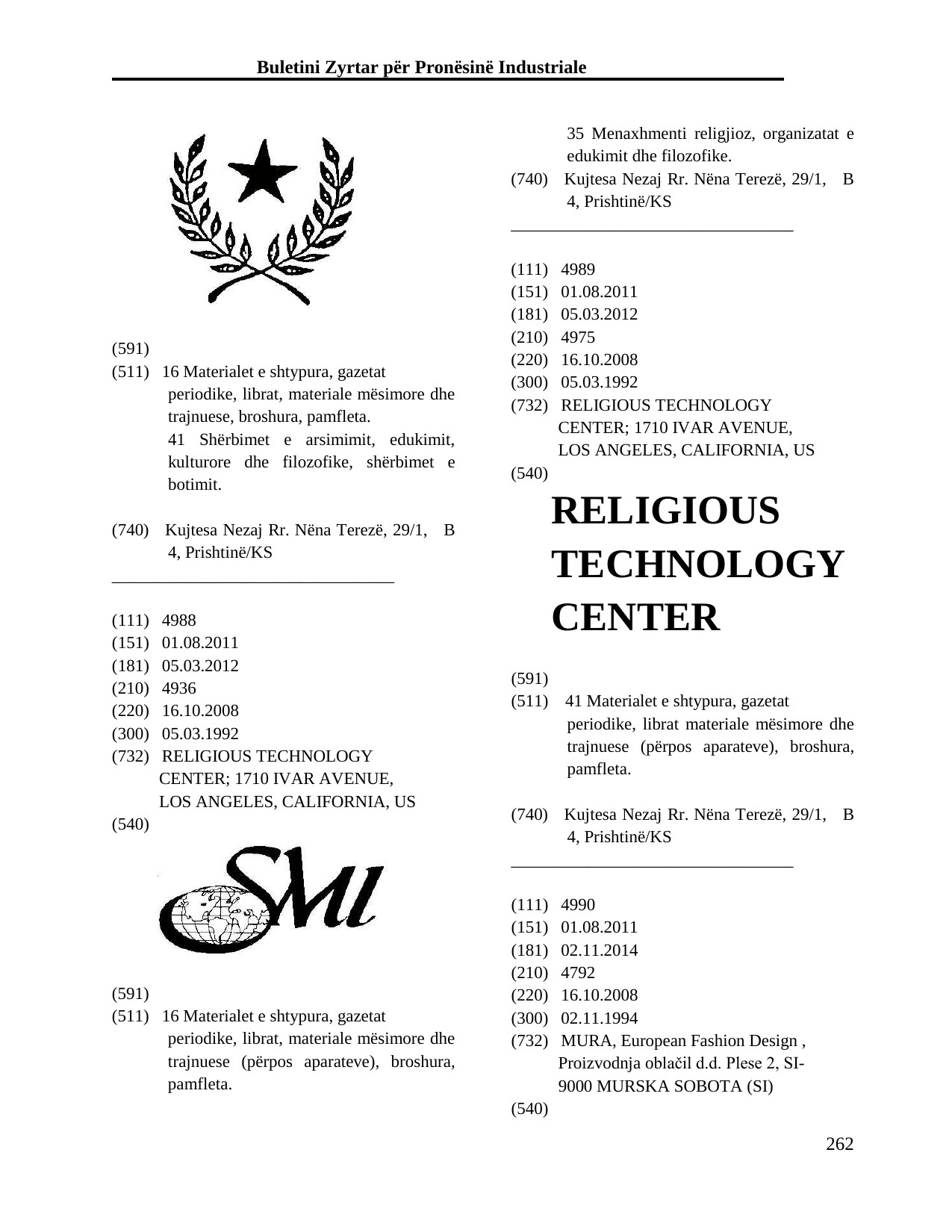 Faqja 262 e buletinit