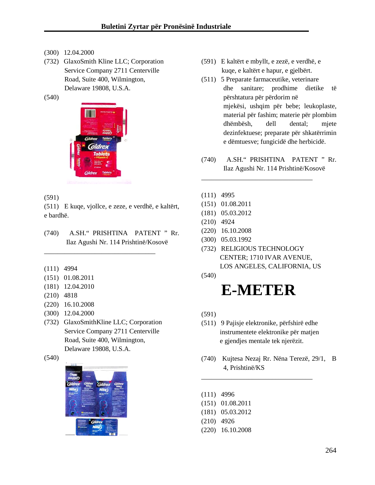 Faqja 264 e buletinit