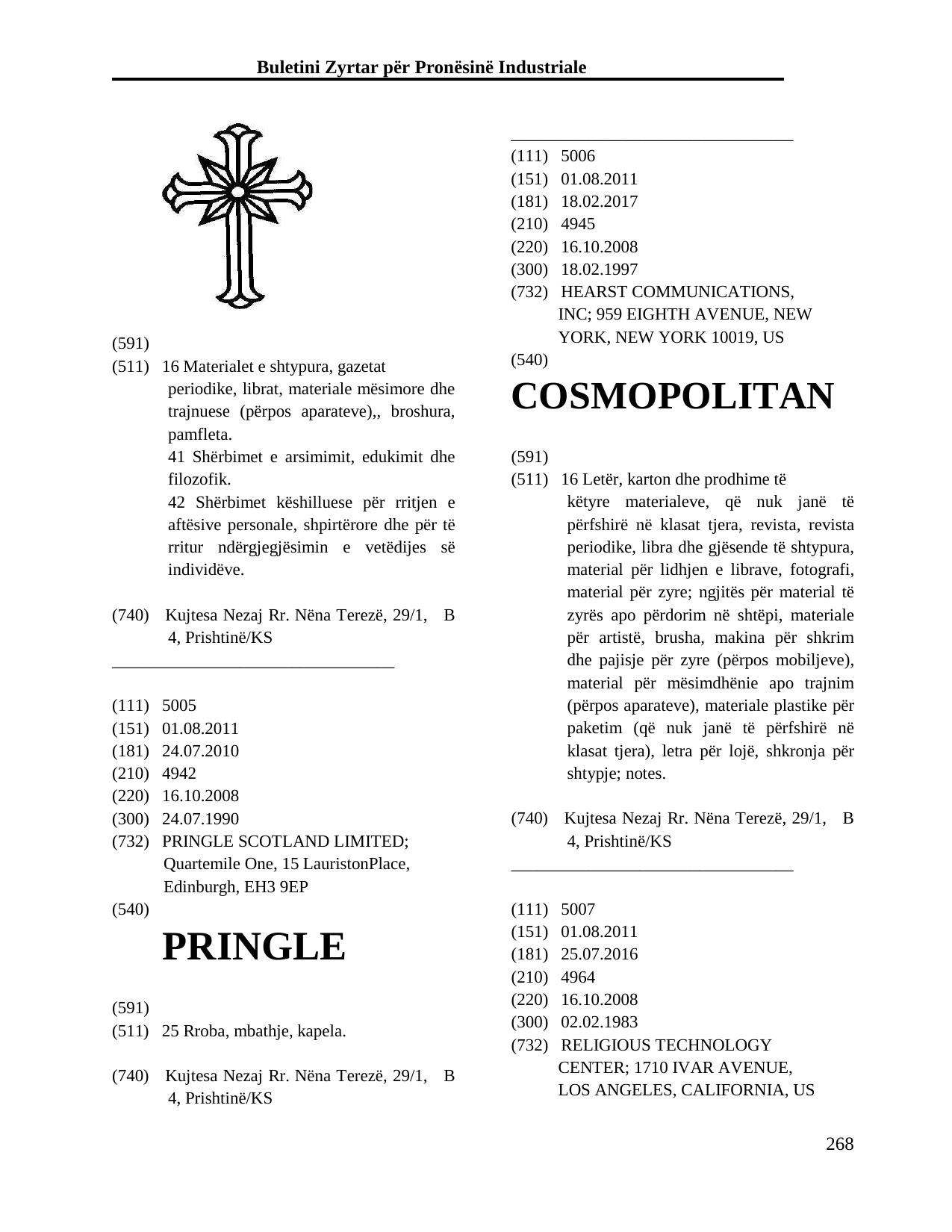 Faqja 268 e buletinit