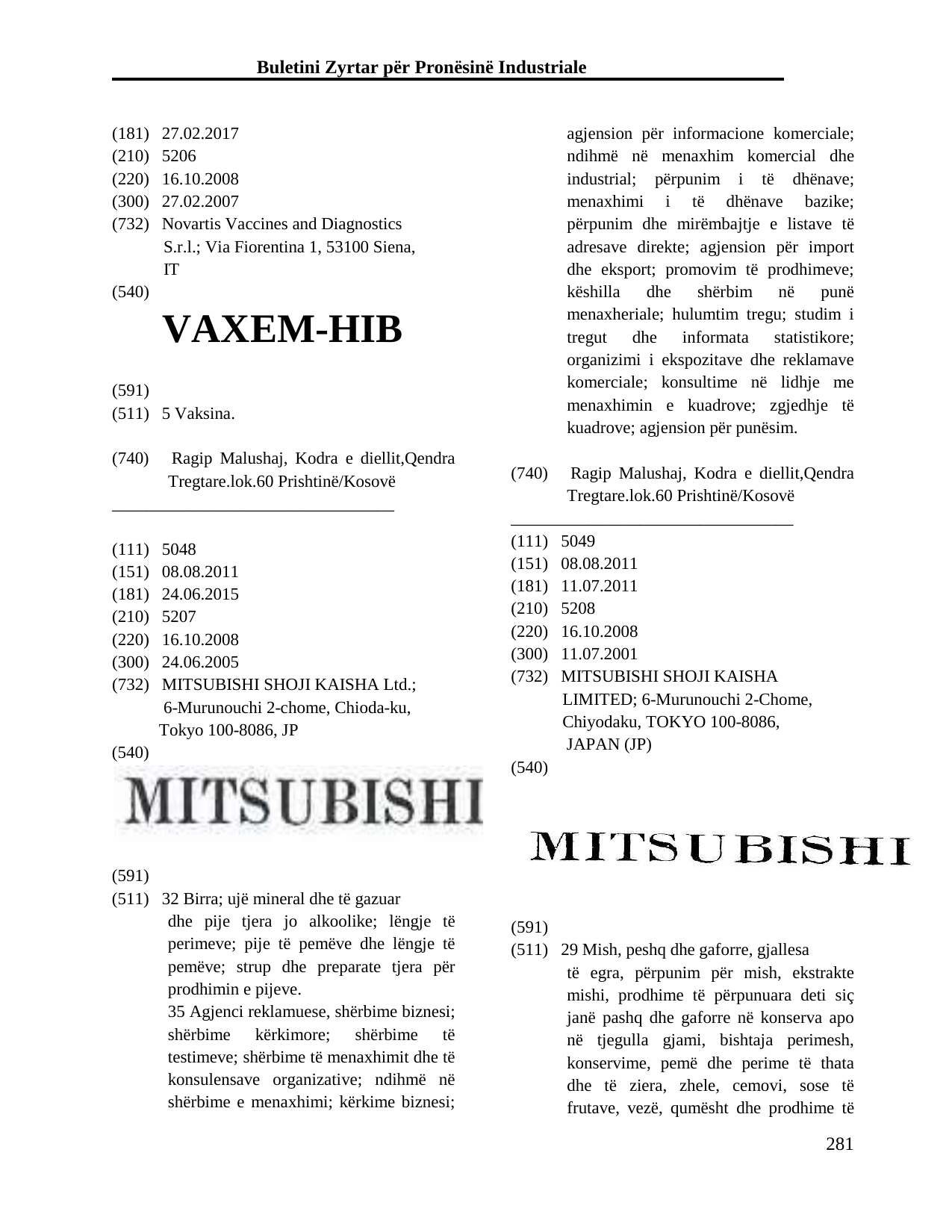Faqja 281 e buletinit
