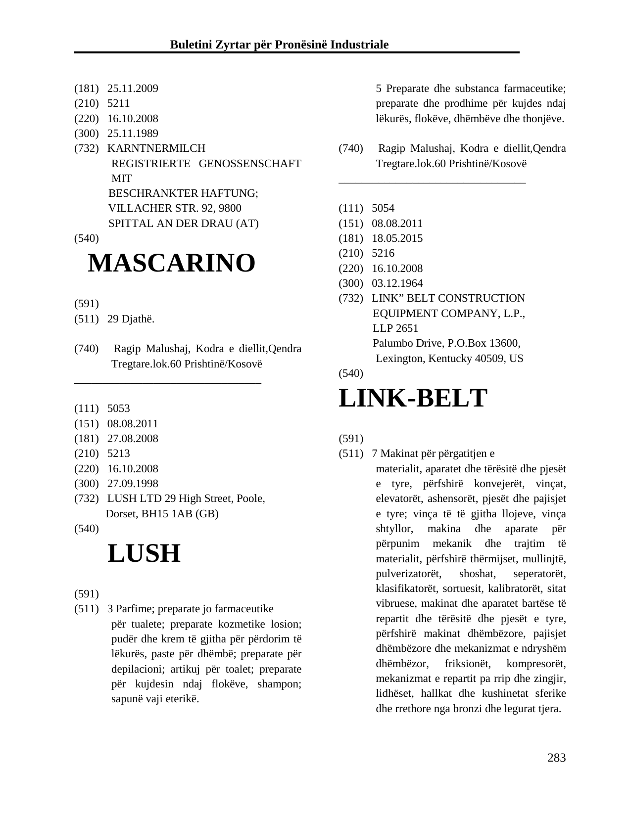 Faqja 283 e buletinit