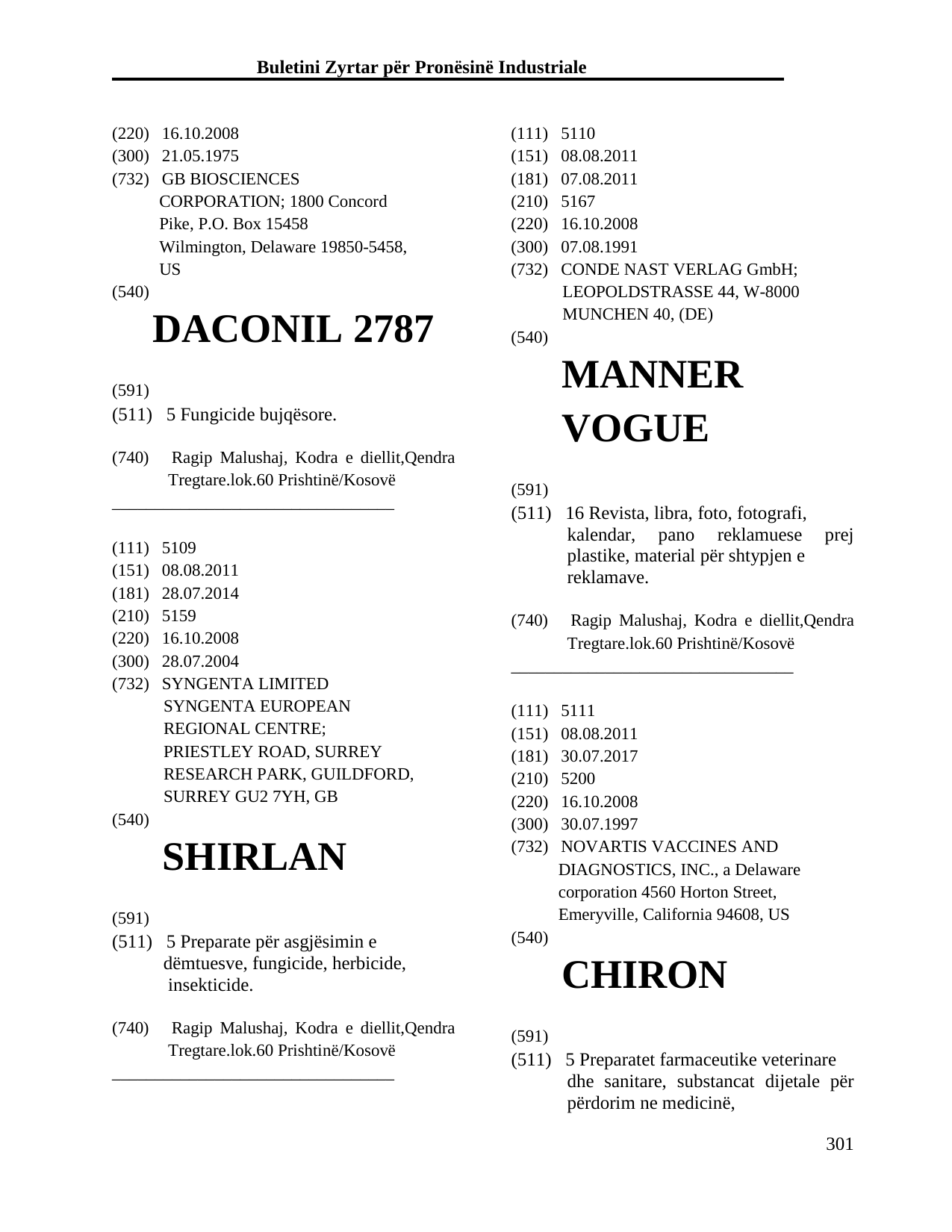 Faqja 301 e buletinit