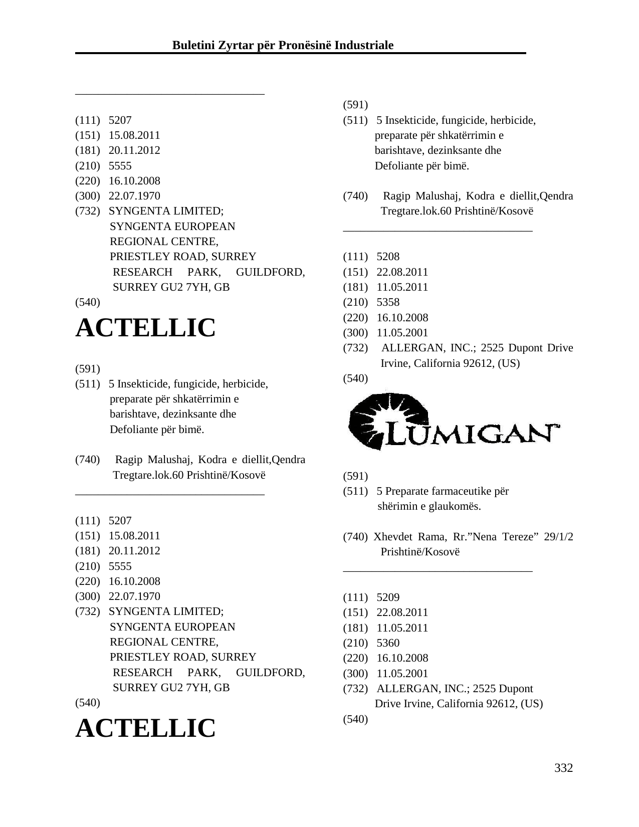 Faqja 332 e buletinit
