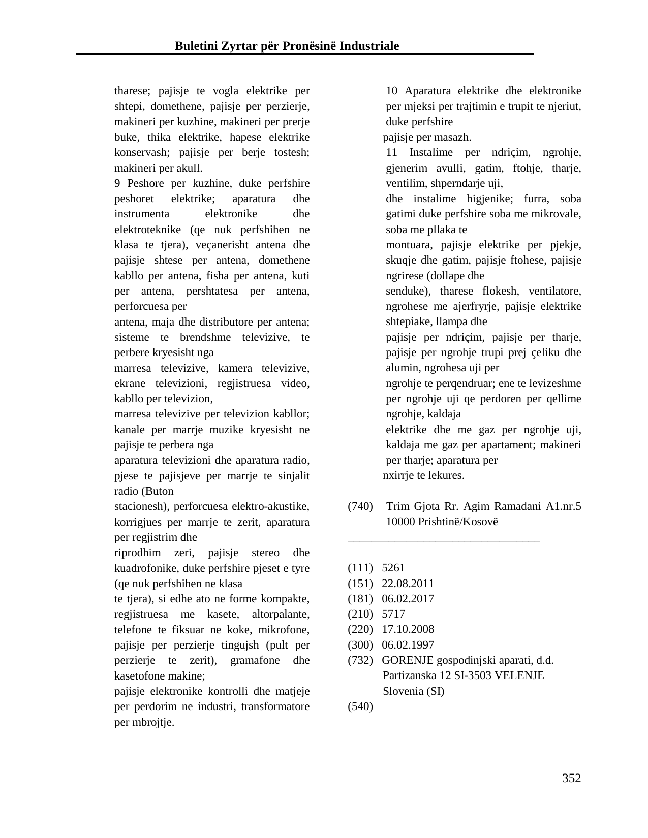 Faqja 352 e buletinit