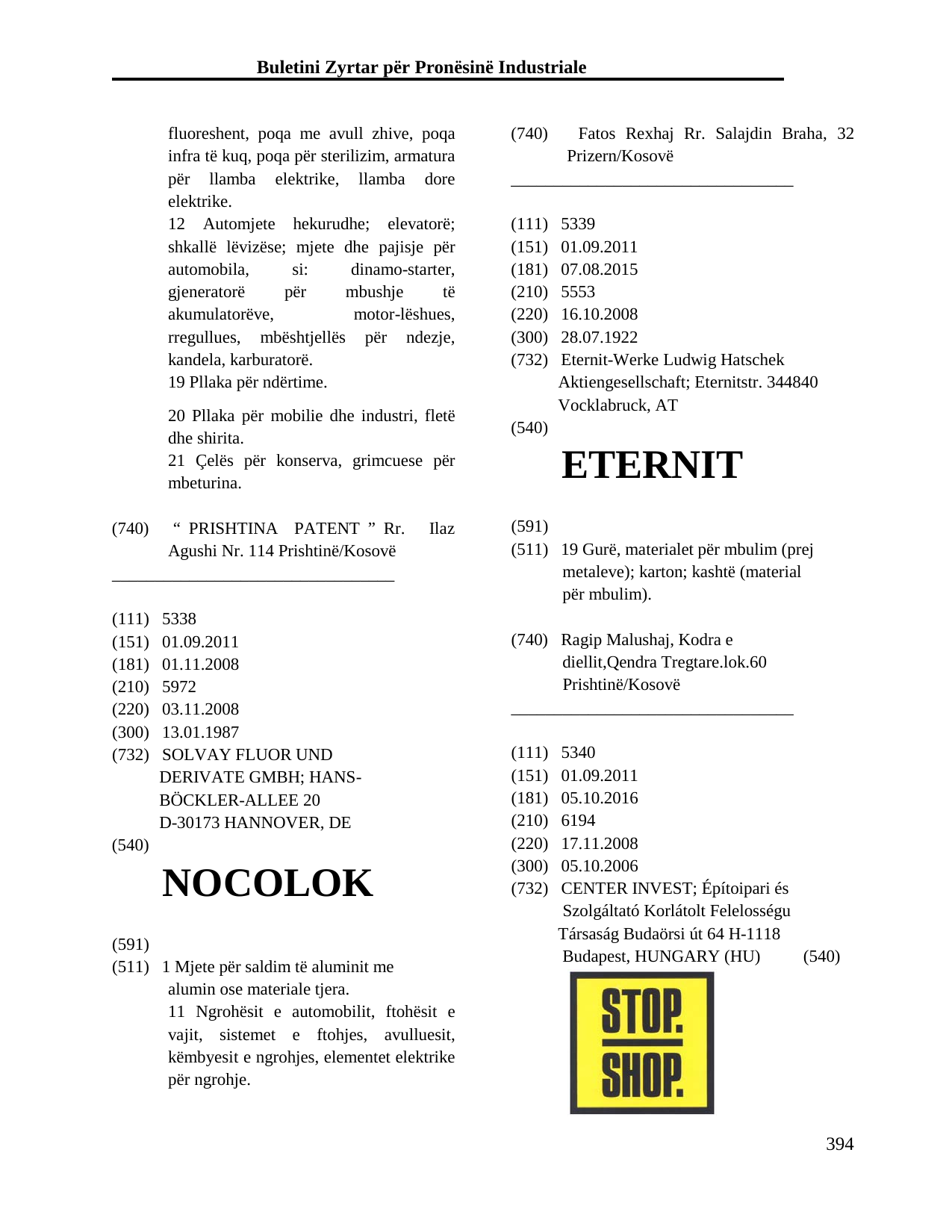 Faqja 394 e buletinit