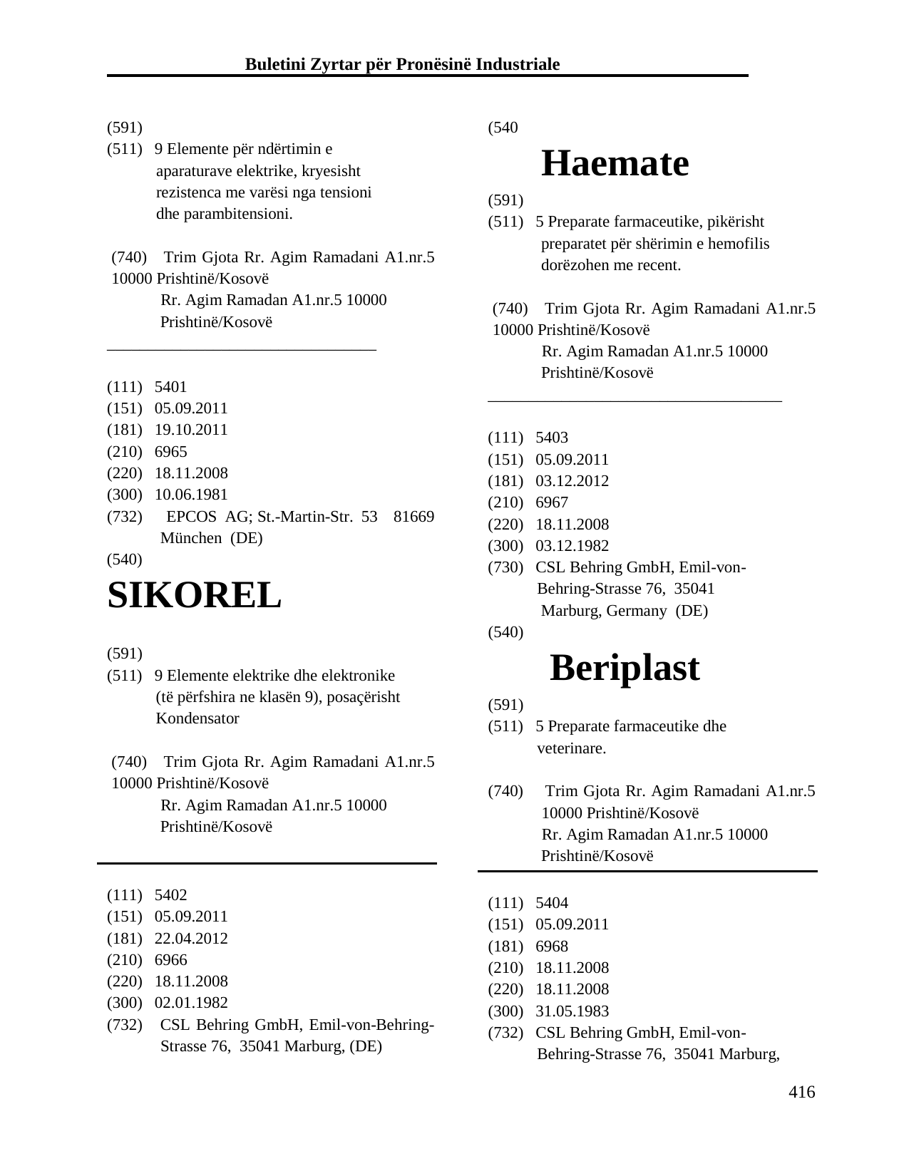 Faqja 416 e buletinit