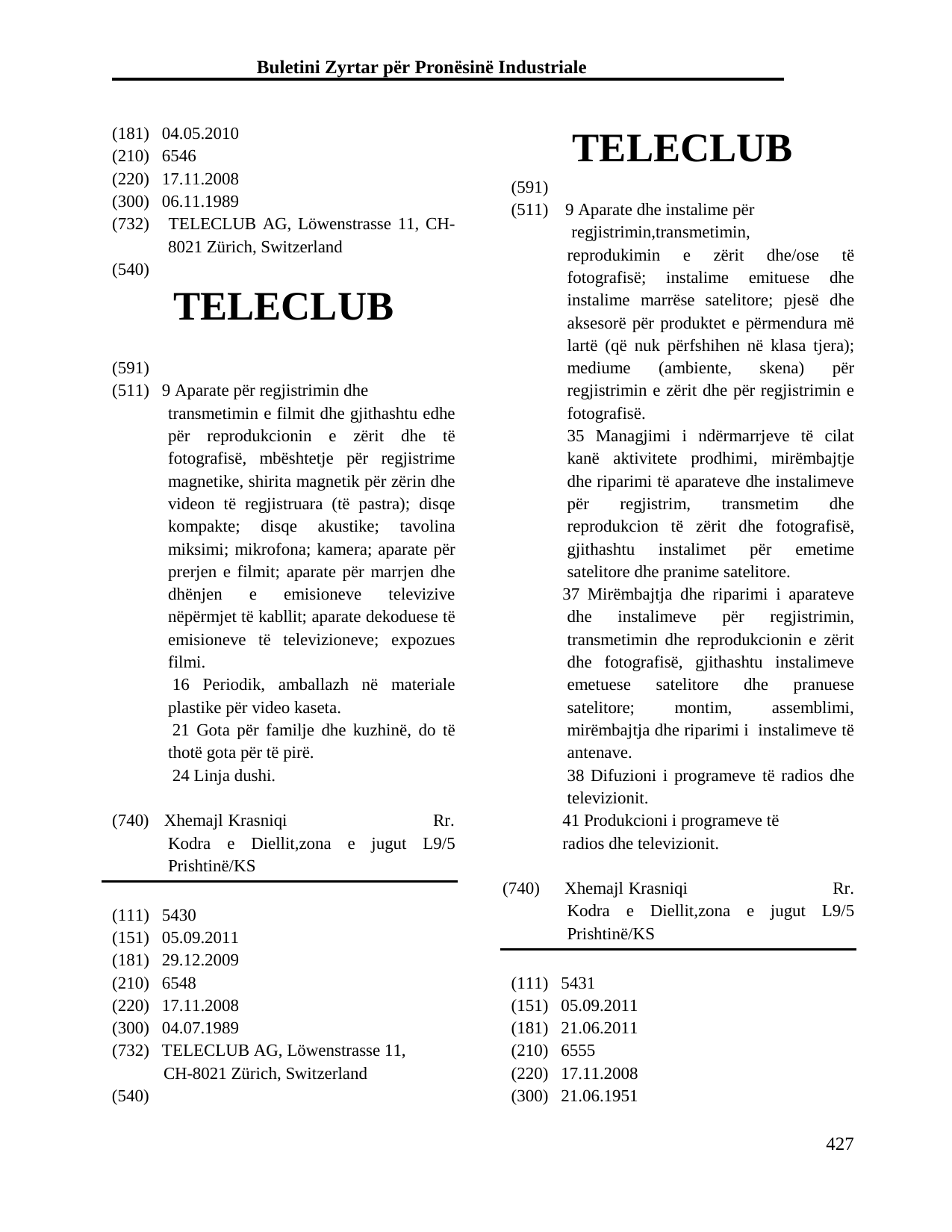Faqja 427 e buletinit