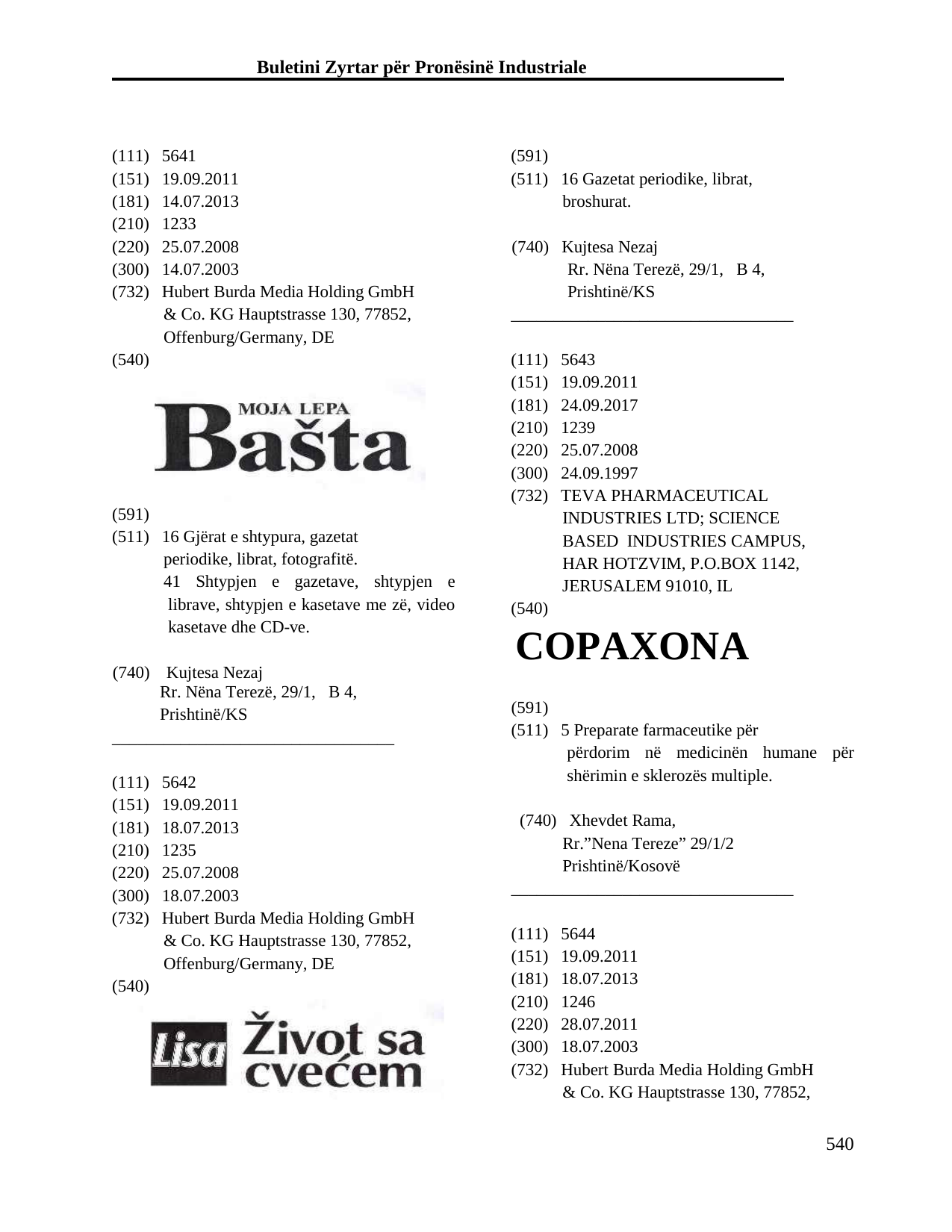 Faqja 540 e buletinit