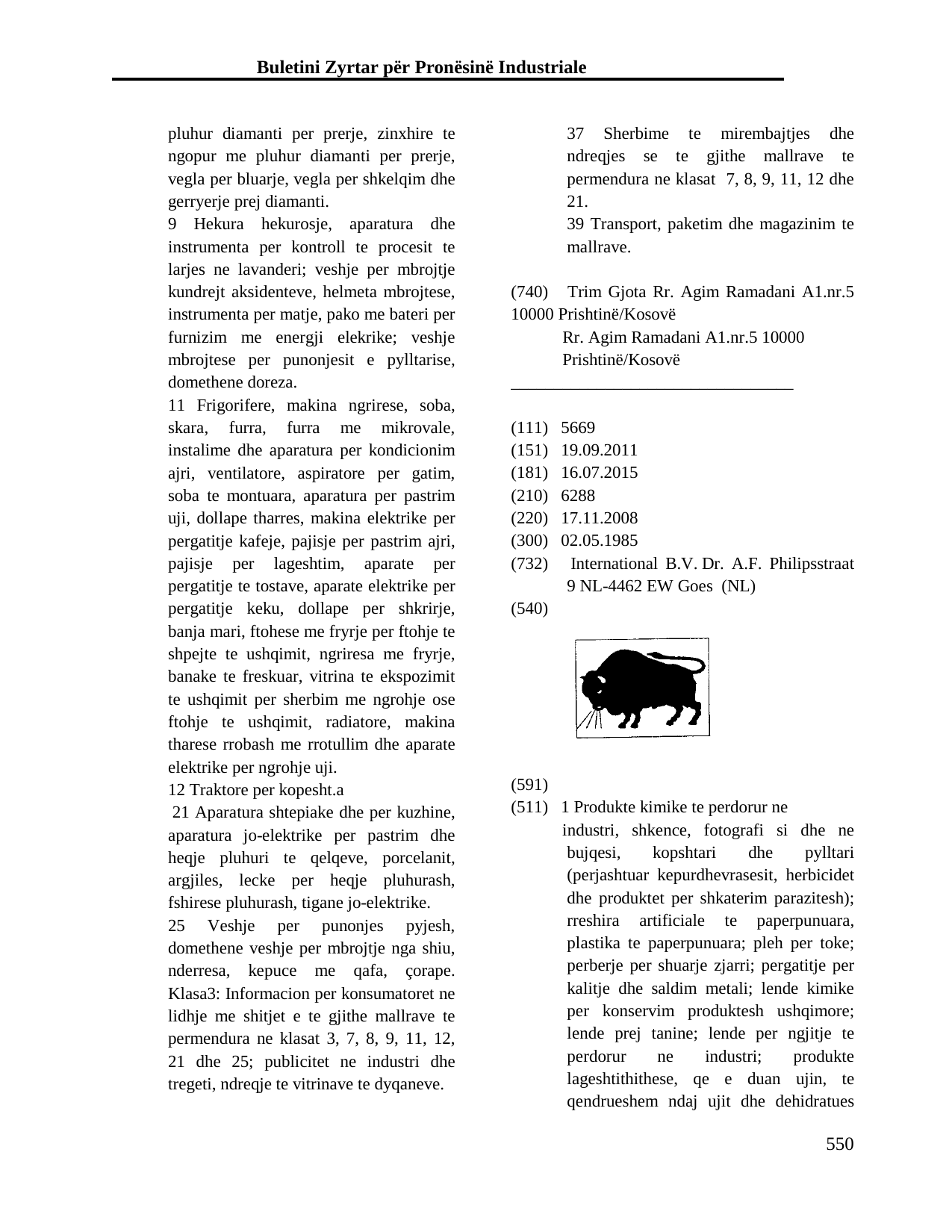 Faqja 550 e buletinit