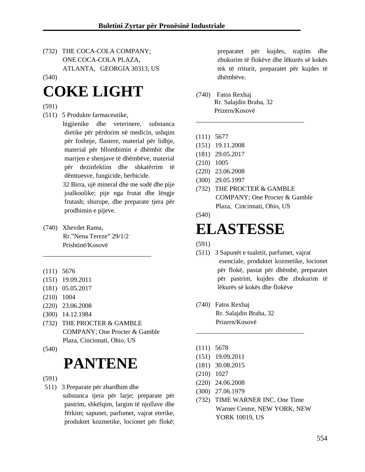 Faqja 554 e buletinit