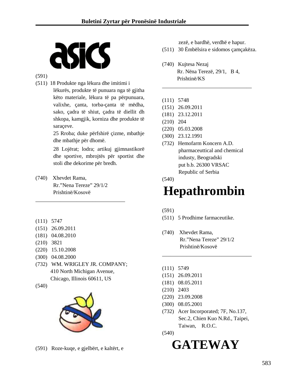 Faqja 583 e buletinit
