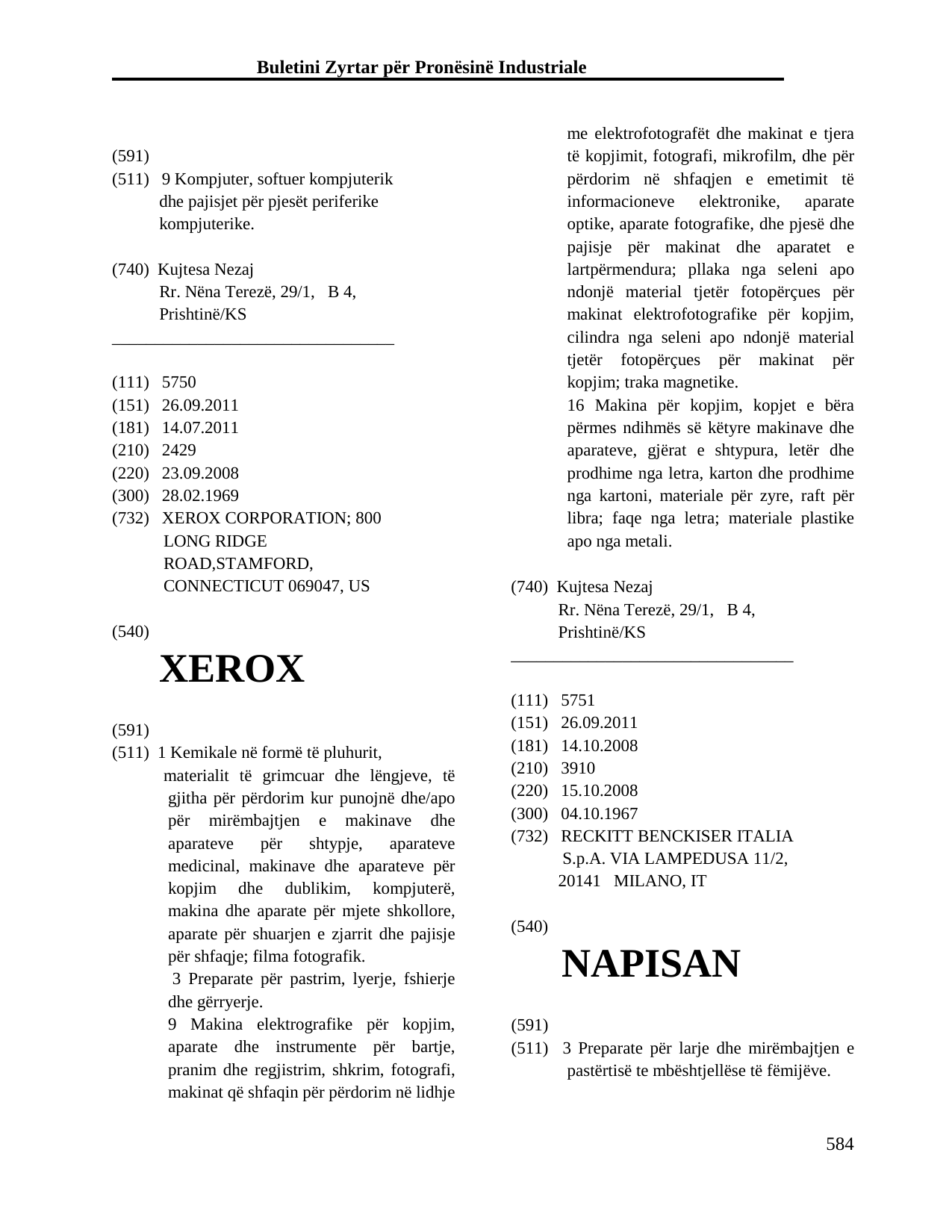 Faqja 584 e buletinit