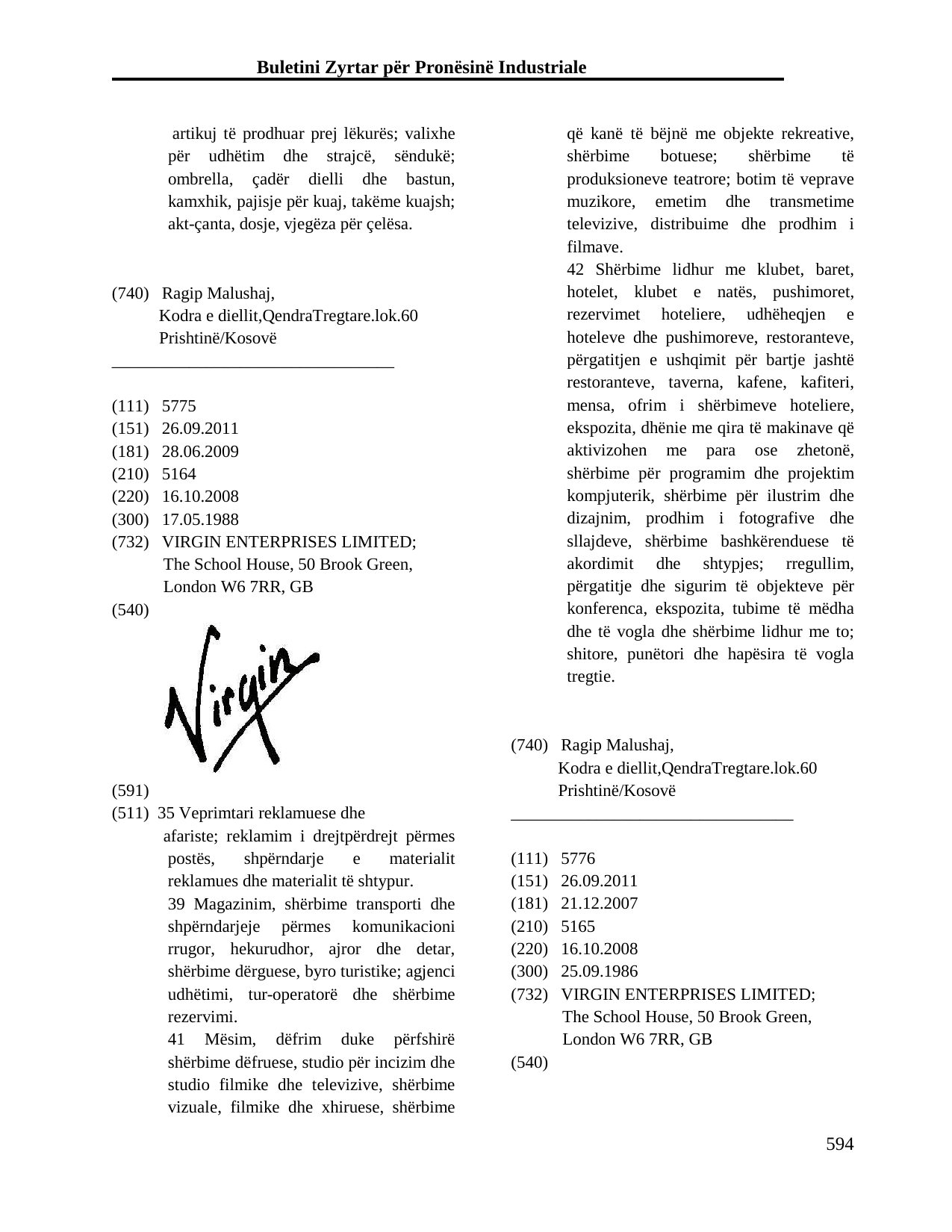 Faqja 594 e buletinit