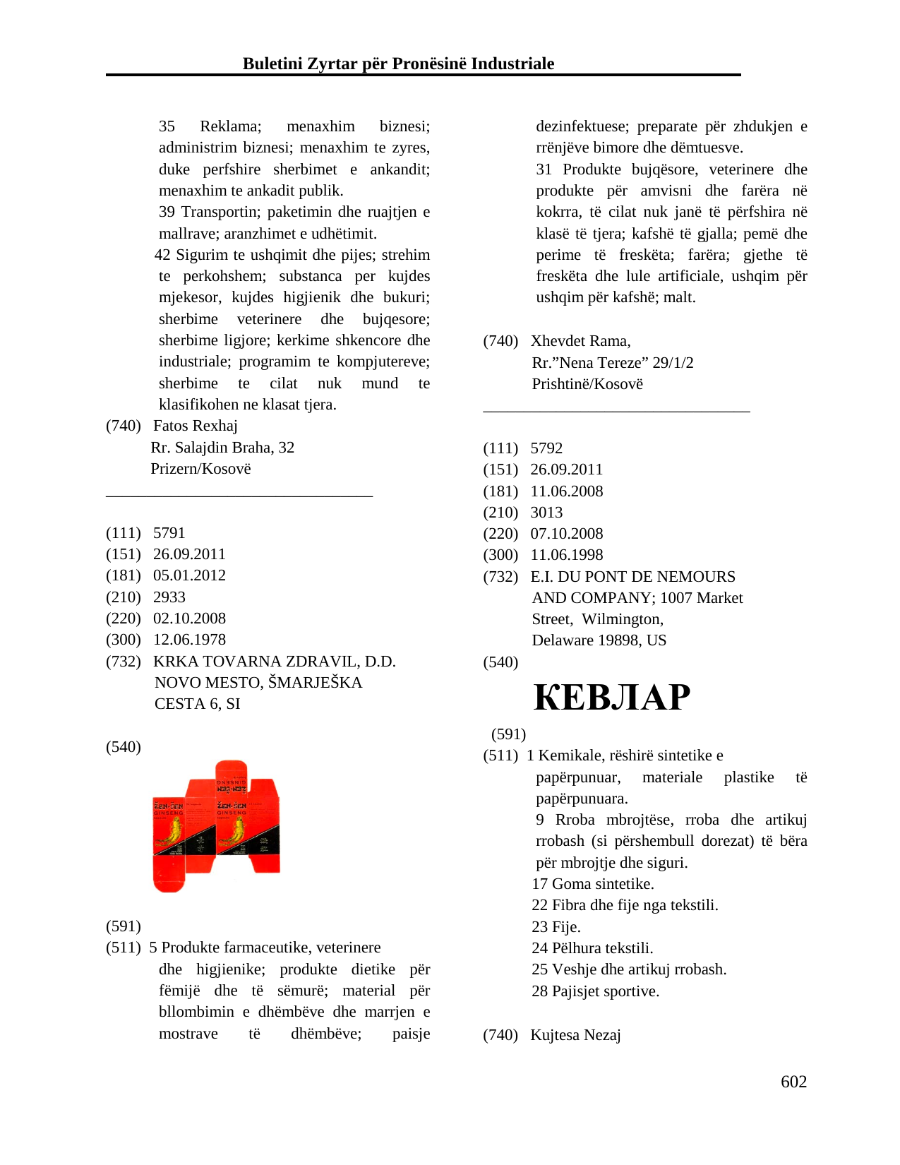 Faqja 602 e buletinit