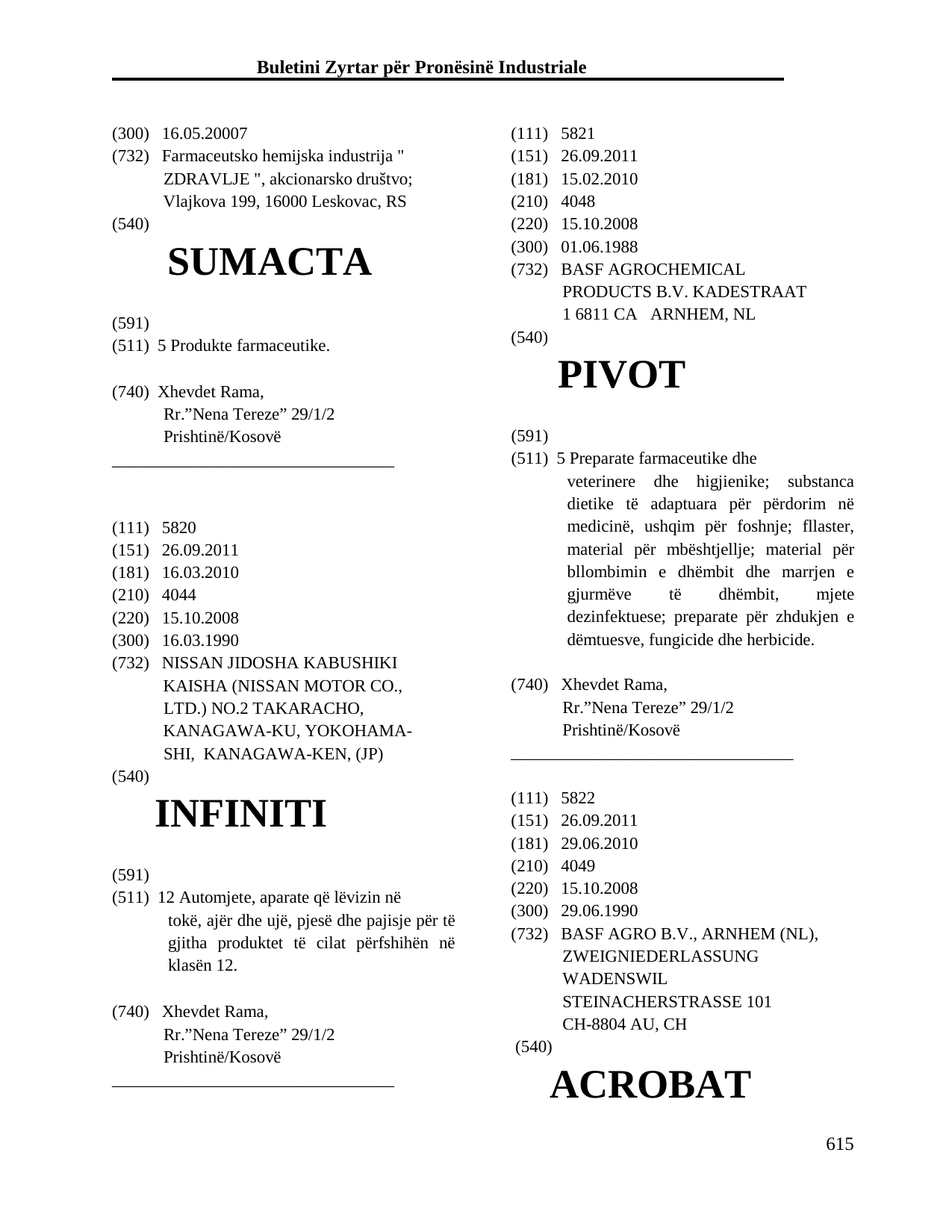 Faqja 615 e buletinit