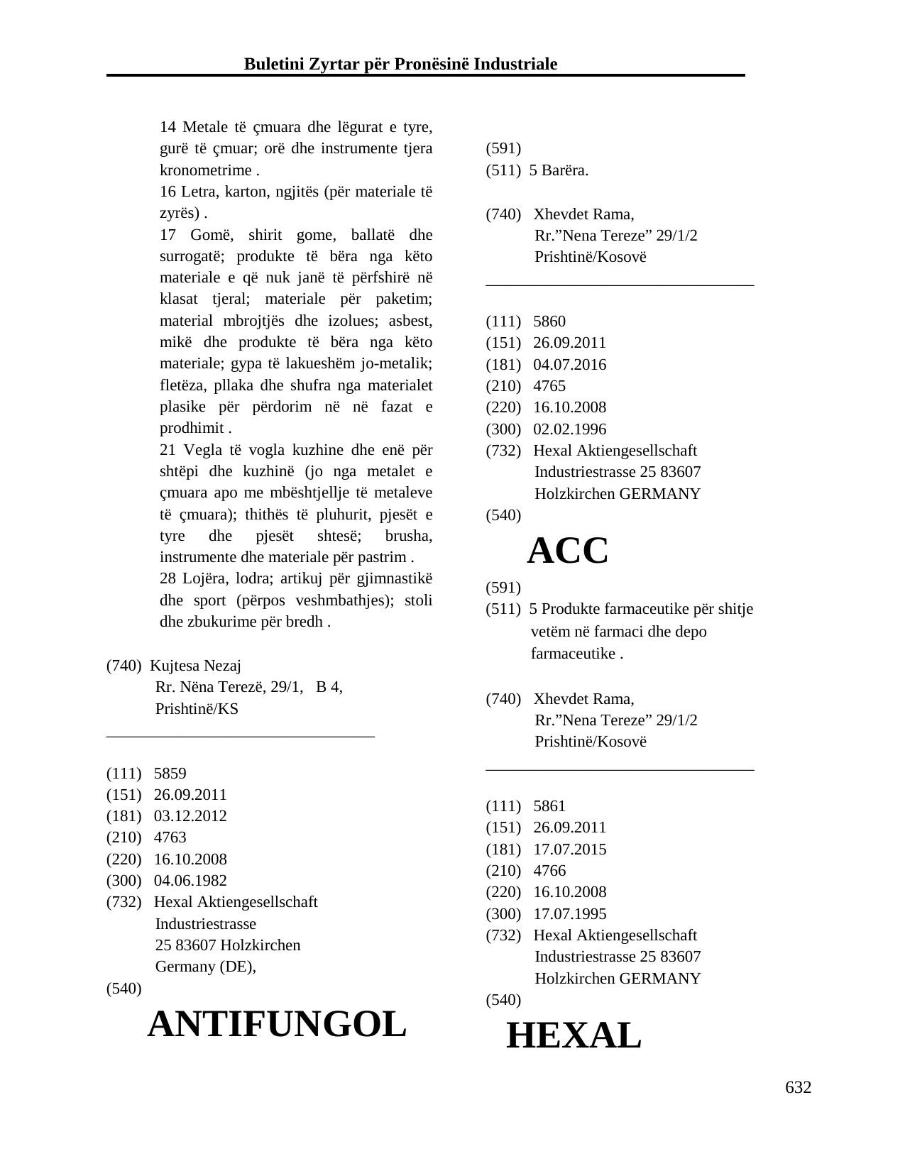 Faqja 632 e buletinit
