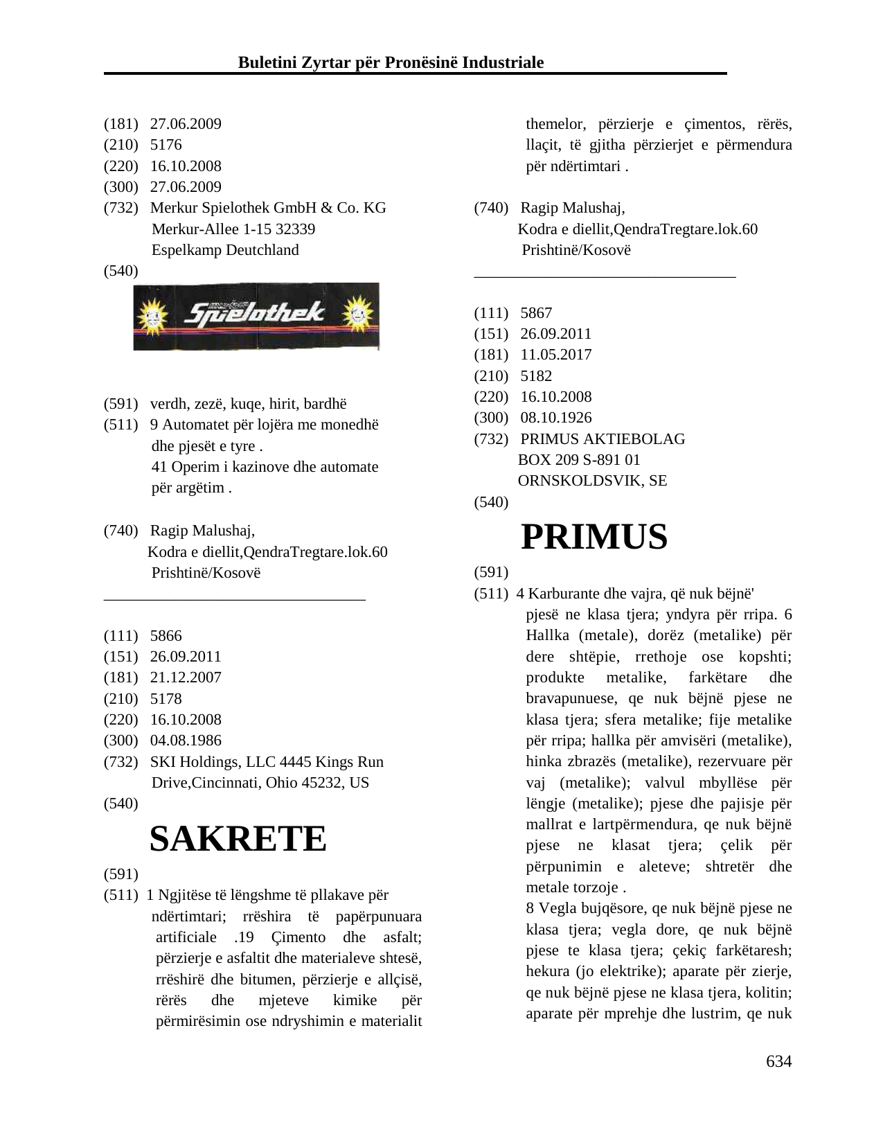 Faqja 634 e buletinit
