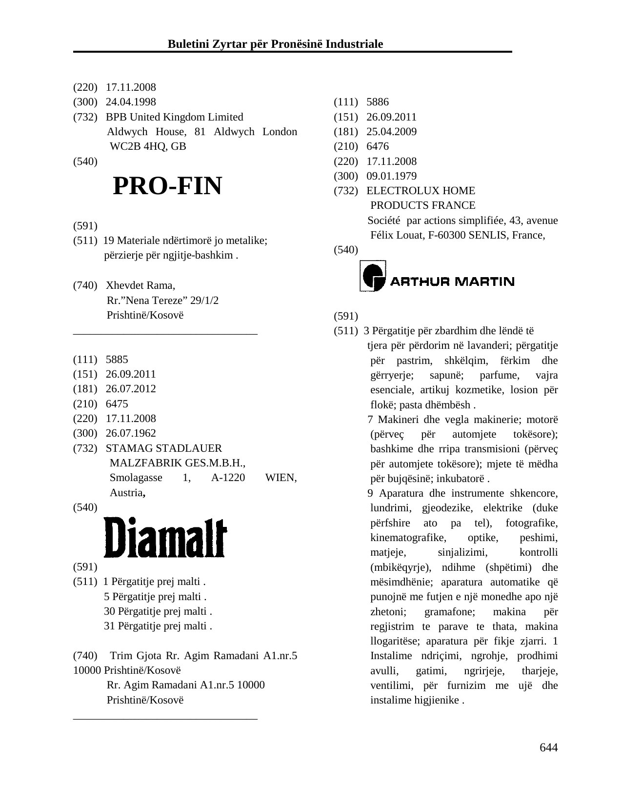 Faqja 644 e buletinit
