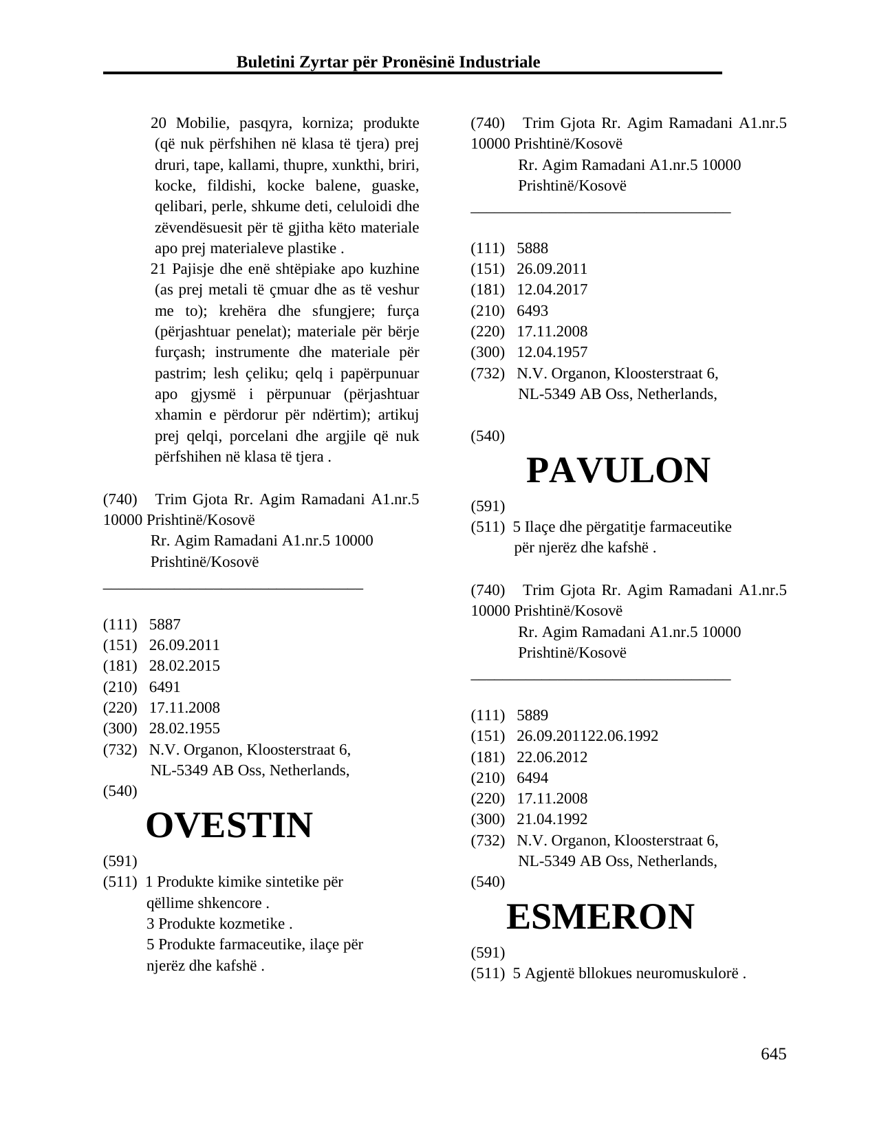 Faqja 645 e buletinit