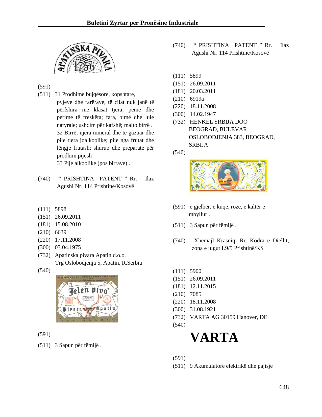 Faqja 648 e buletinit
